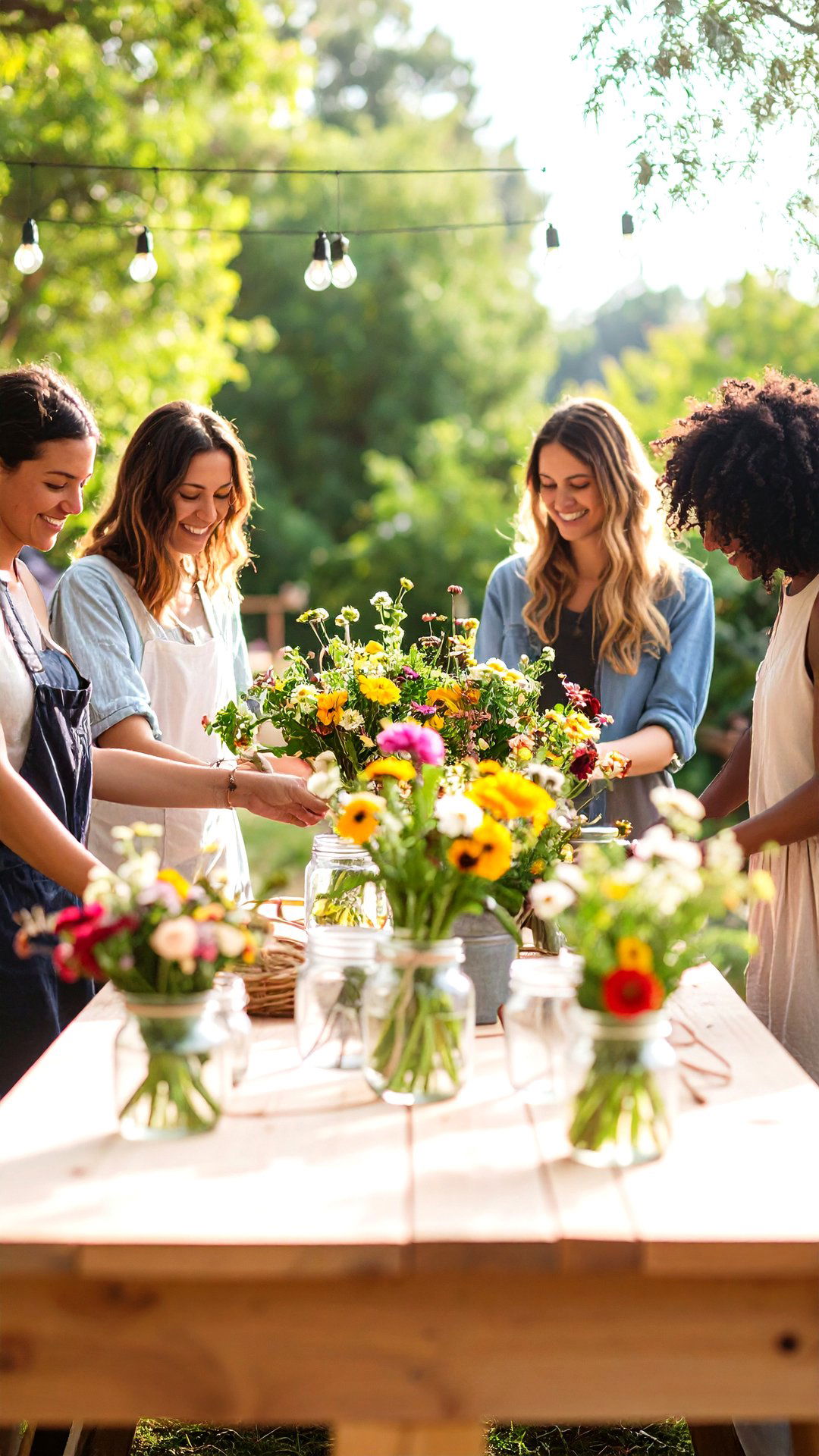 DIY Wildflower Bouquet Casual Wedding Workshop - 25 casual wedding ideas
