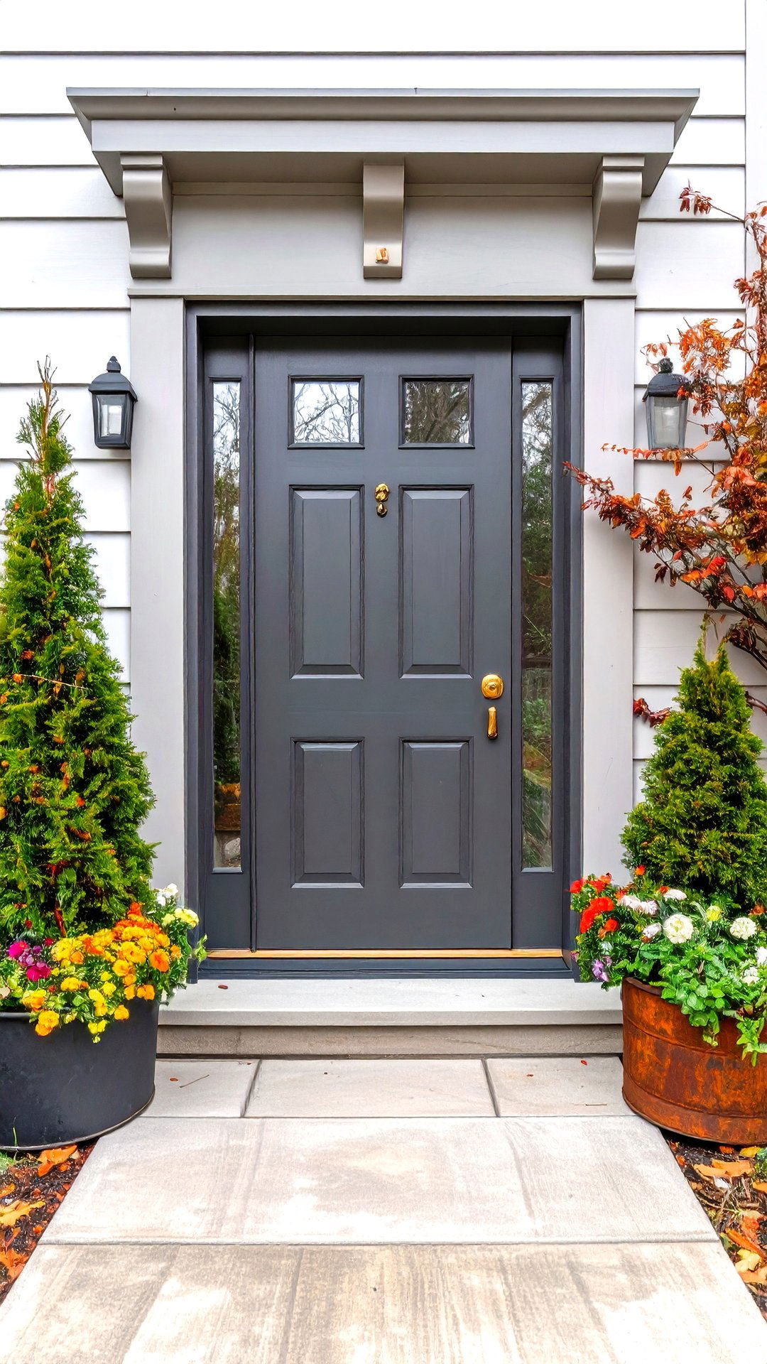 Dark Ash Stormy Gray Cedar Front Door - 25 cedar front door colors ideas