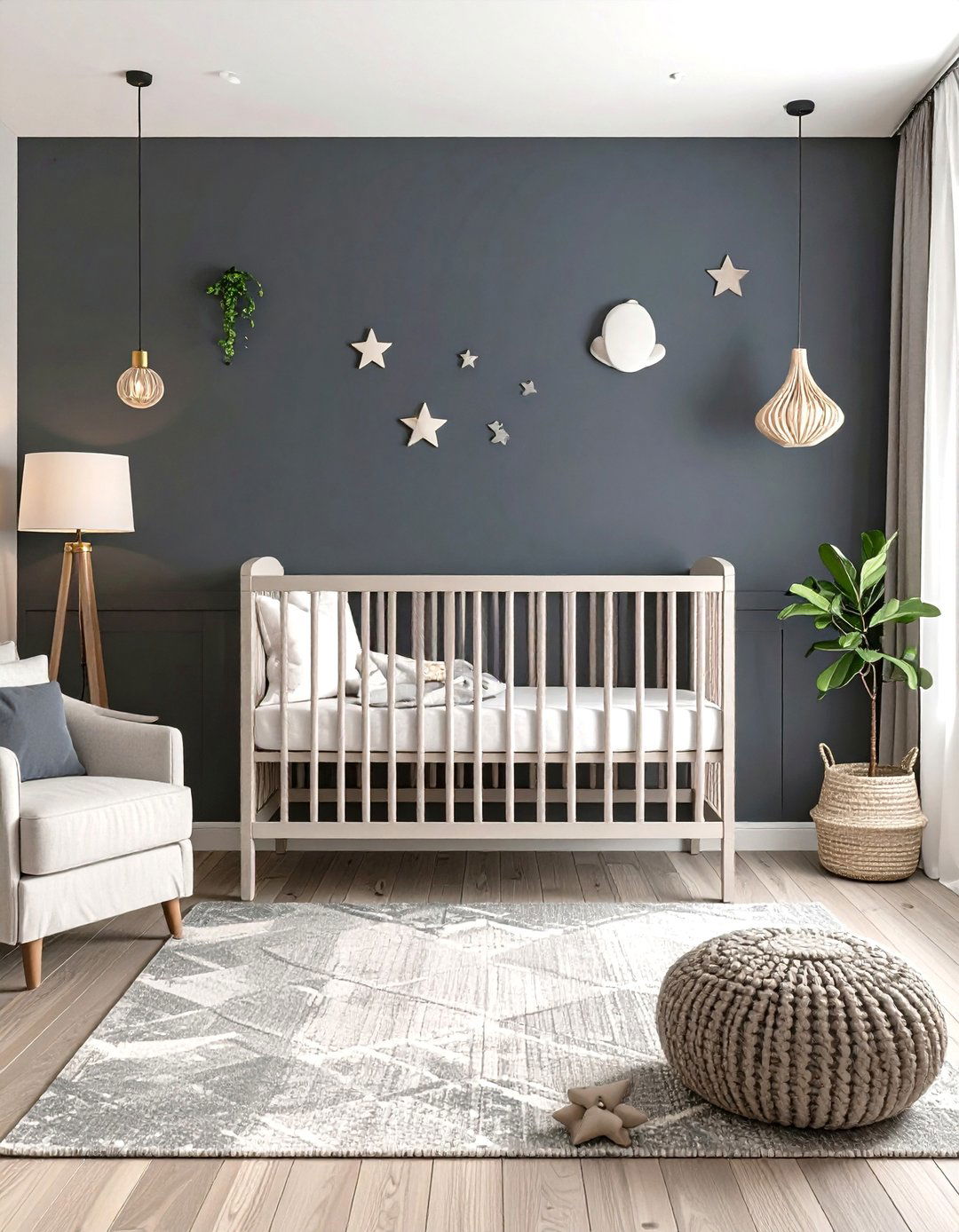 Dark Moody Accent Wall - 25 nursery accent wall ideas