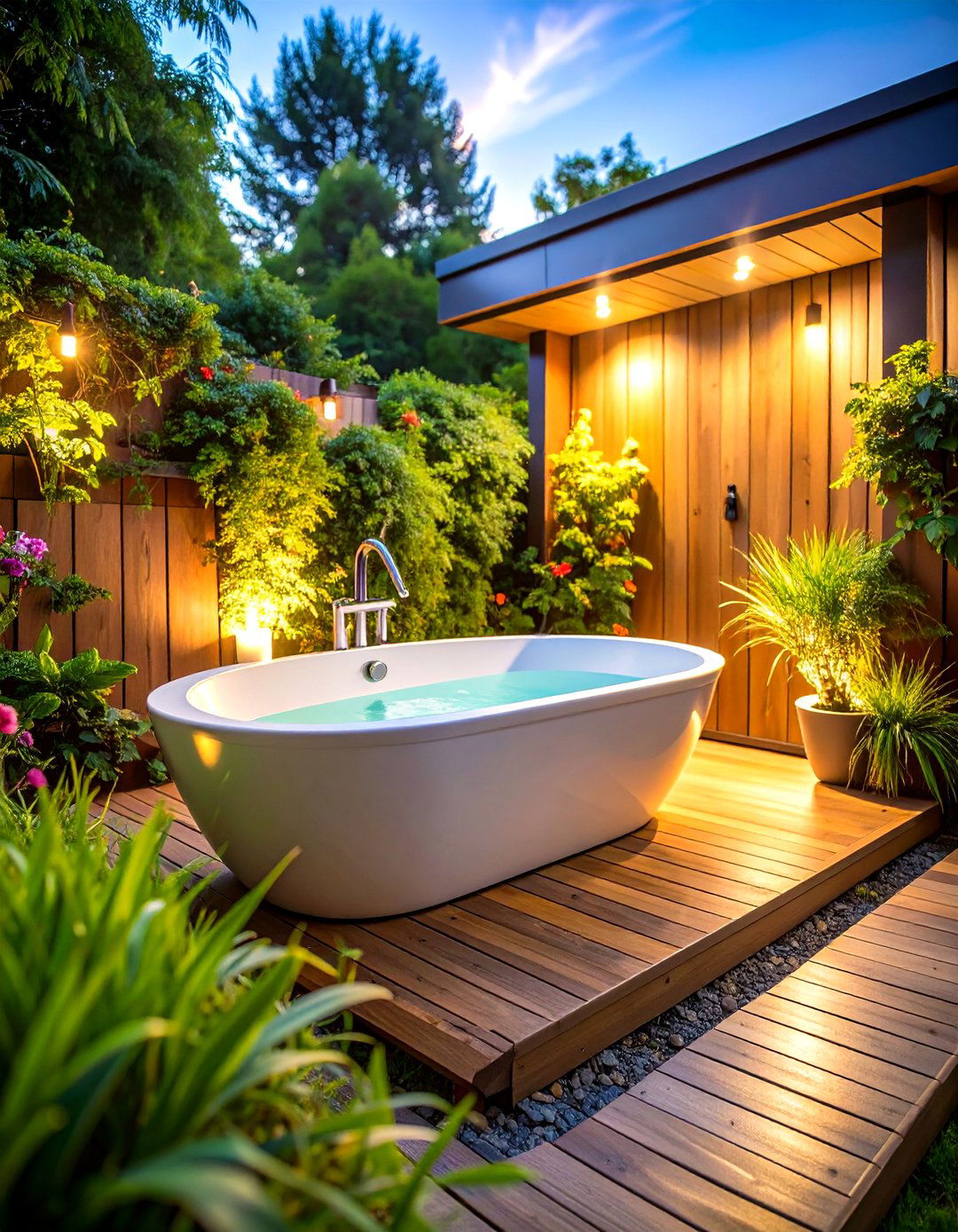 Deck Level Sunken Outdoor Bathtub - 25 outdoor bathtub ideas