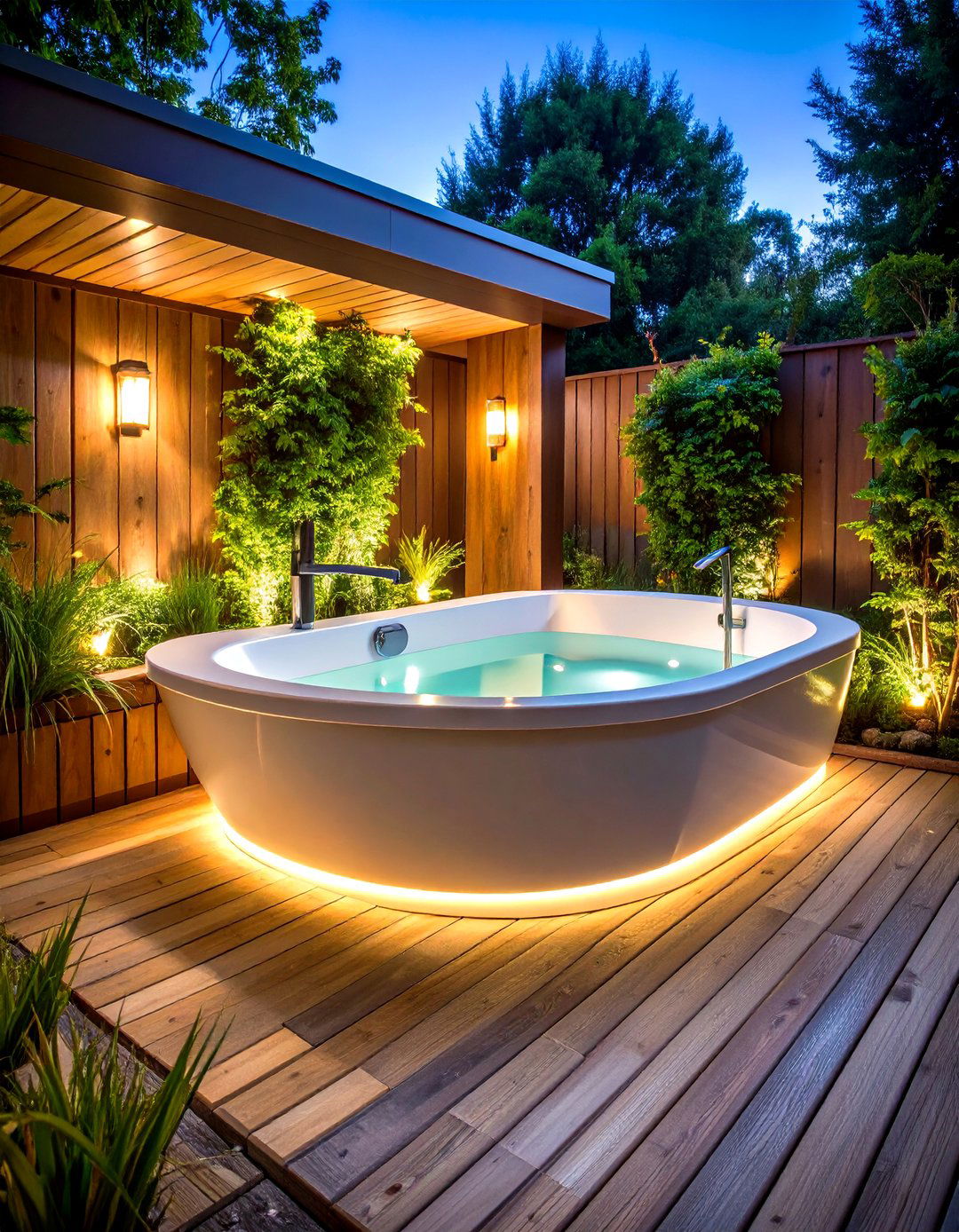 Deck Level Sunken Soak - 25 outdoor bathroom ideas