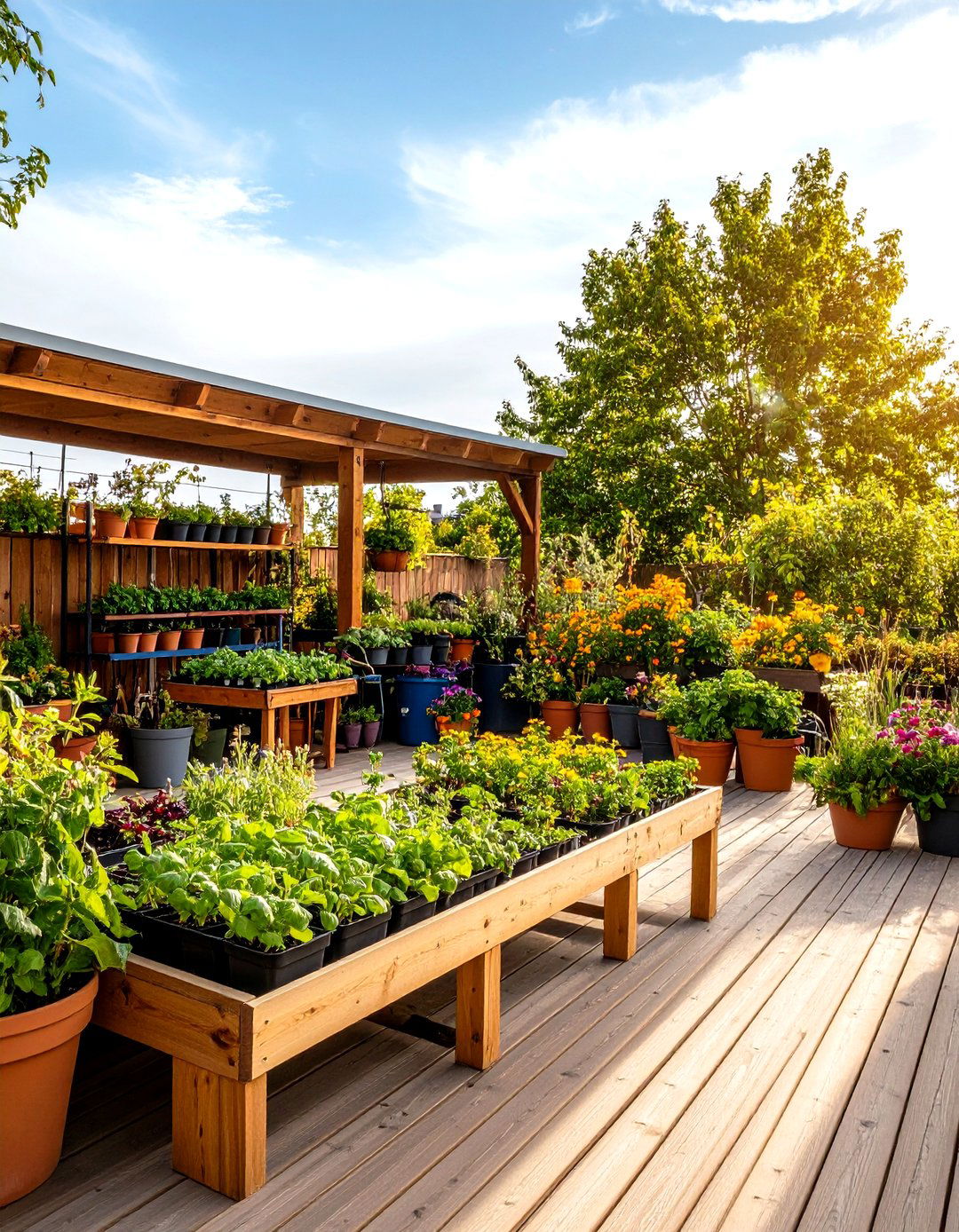 Deck Plant Nursery under Partial Cover - 25 partially covered deck ideas