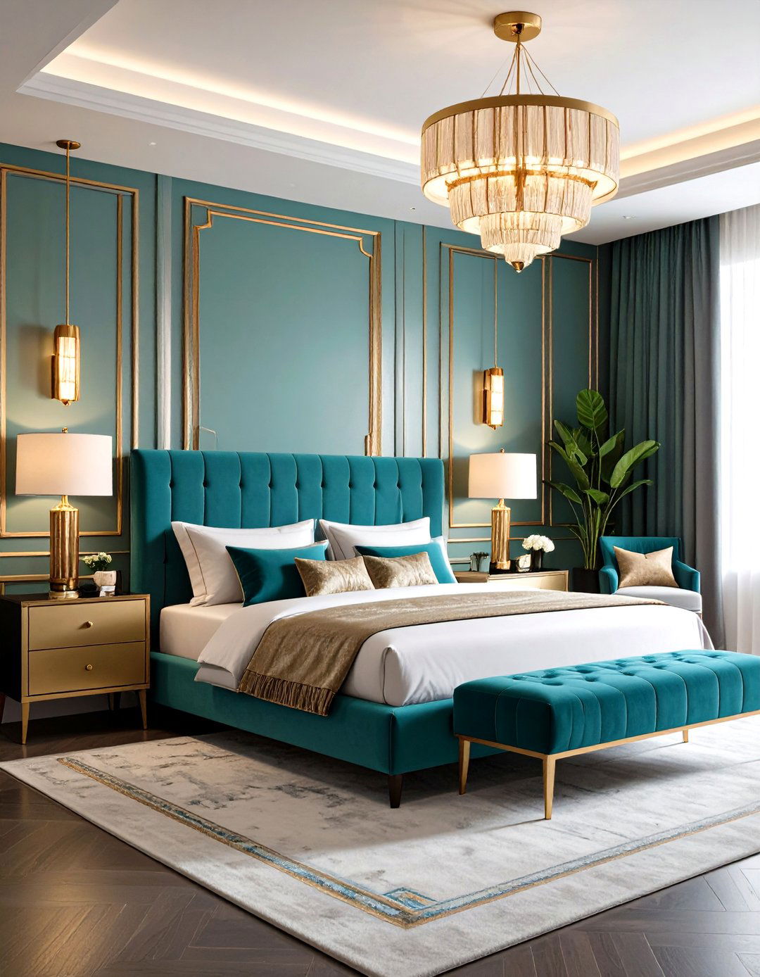 Deco Tech Lighting for a Futuristic Art Deco Bedroom - 25 art deco bedroom ideas