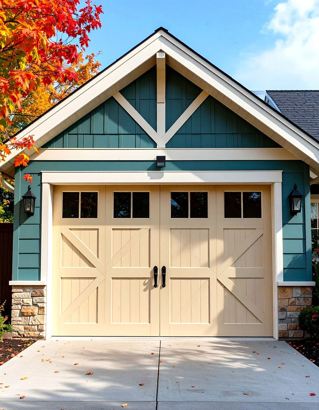 Decorative Crossbuck Overlay Trim - 25 exterior garage door trim ideas