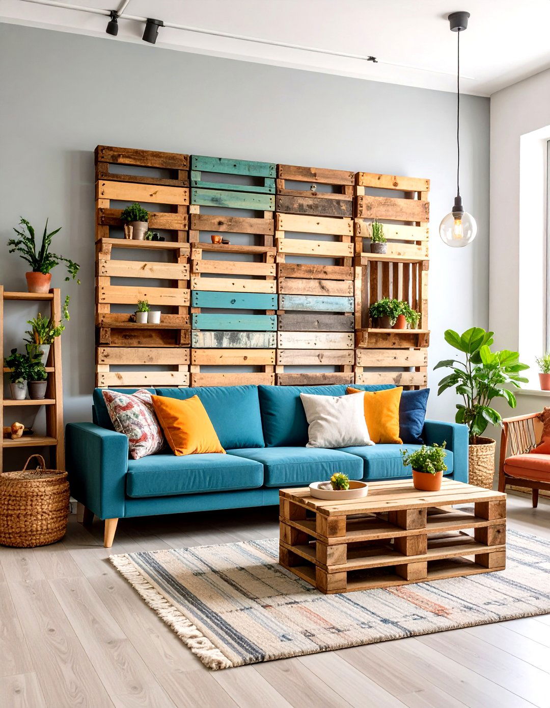 Decorative Pallet Accent Wall - 25 pallet furniture ideas