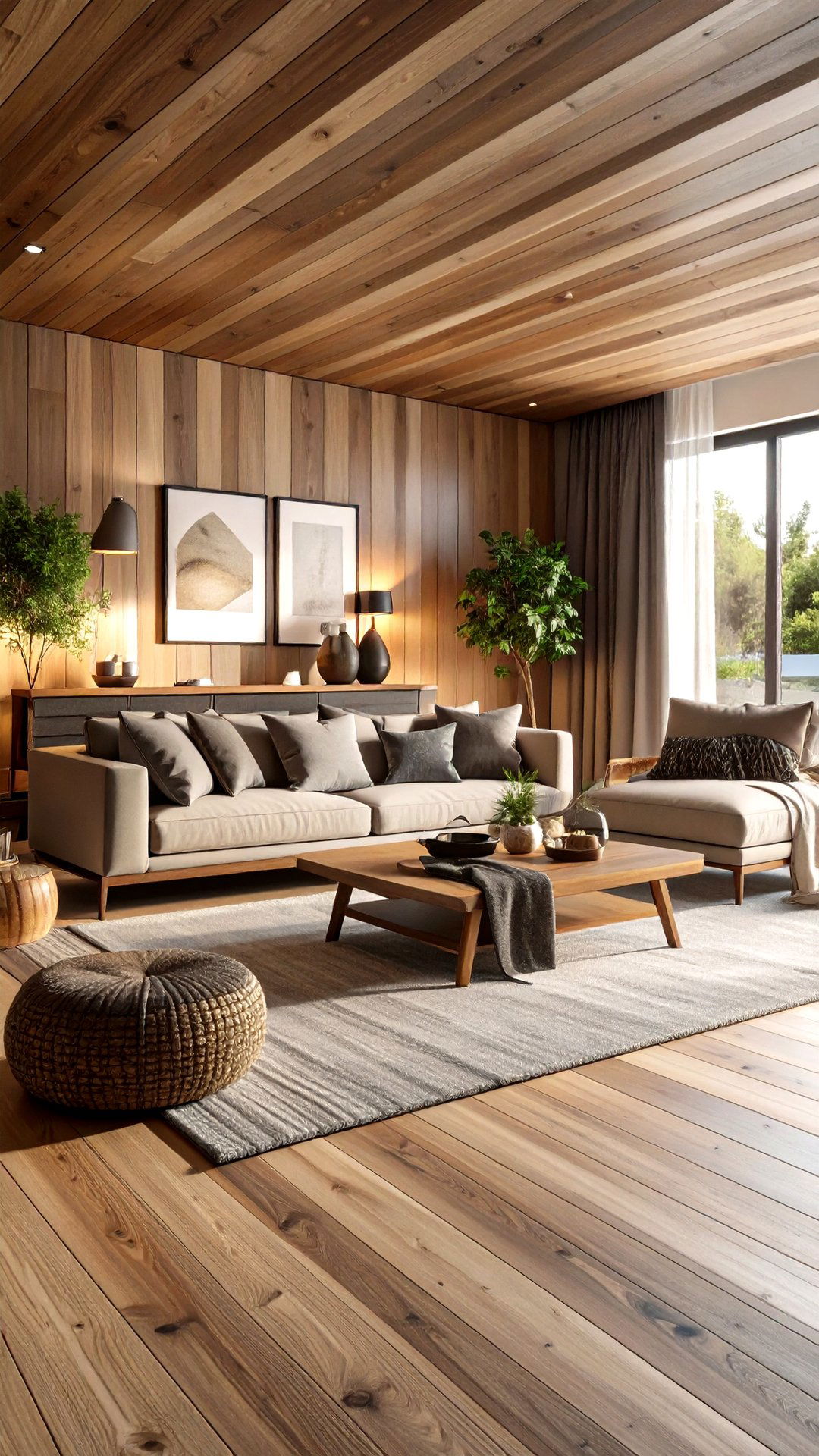 Deepen the Palette With Moody Woods - 25 coastal living room ideas