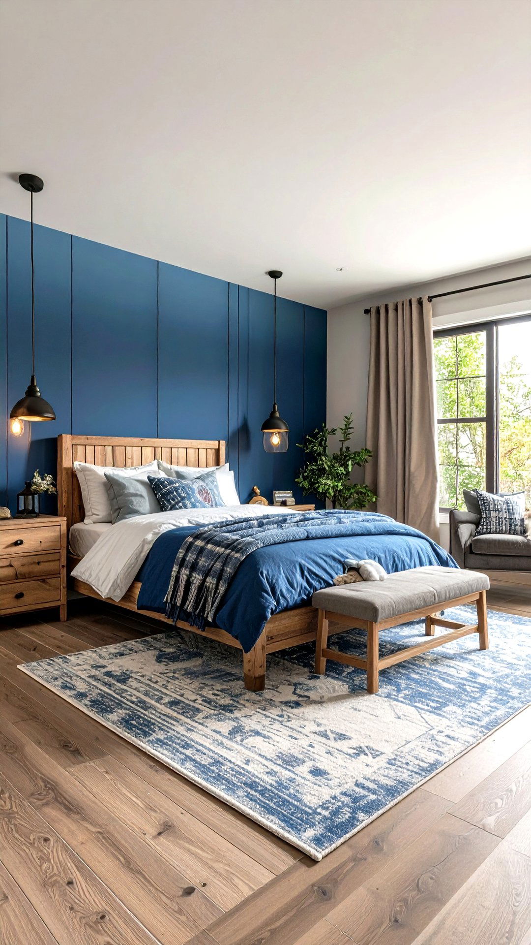 Denim Blue Ombre Accent Wall Boys Room Paint - 25 boys room paint ideas
