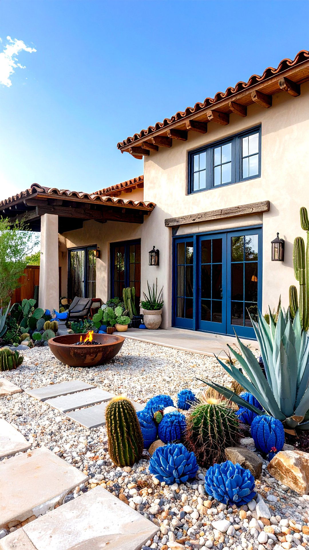 Desert Pebble and Cactus Corner Modernizes the Boho House Exterior - 25 boho house exterior ideas