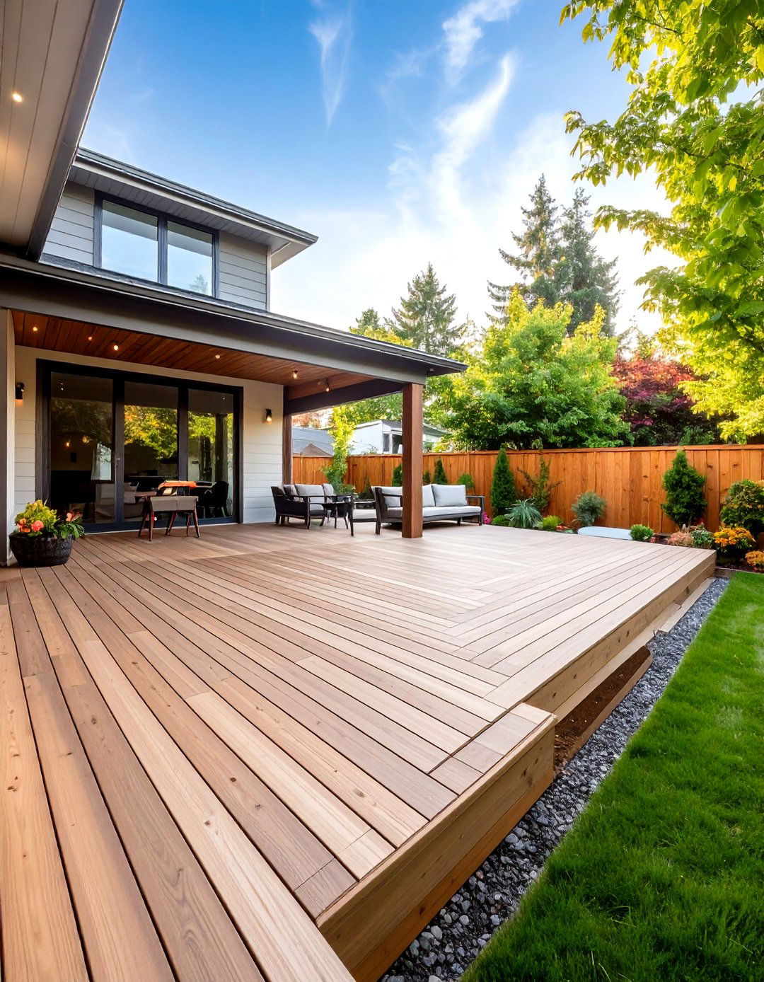 Diagonal Board Layout to Enlarge Space - 25 deck flooring ideas