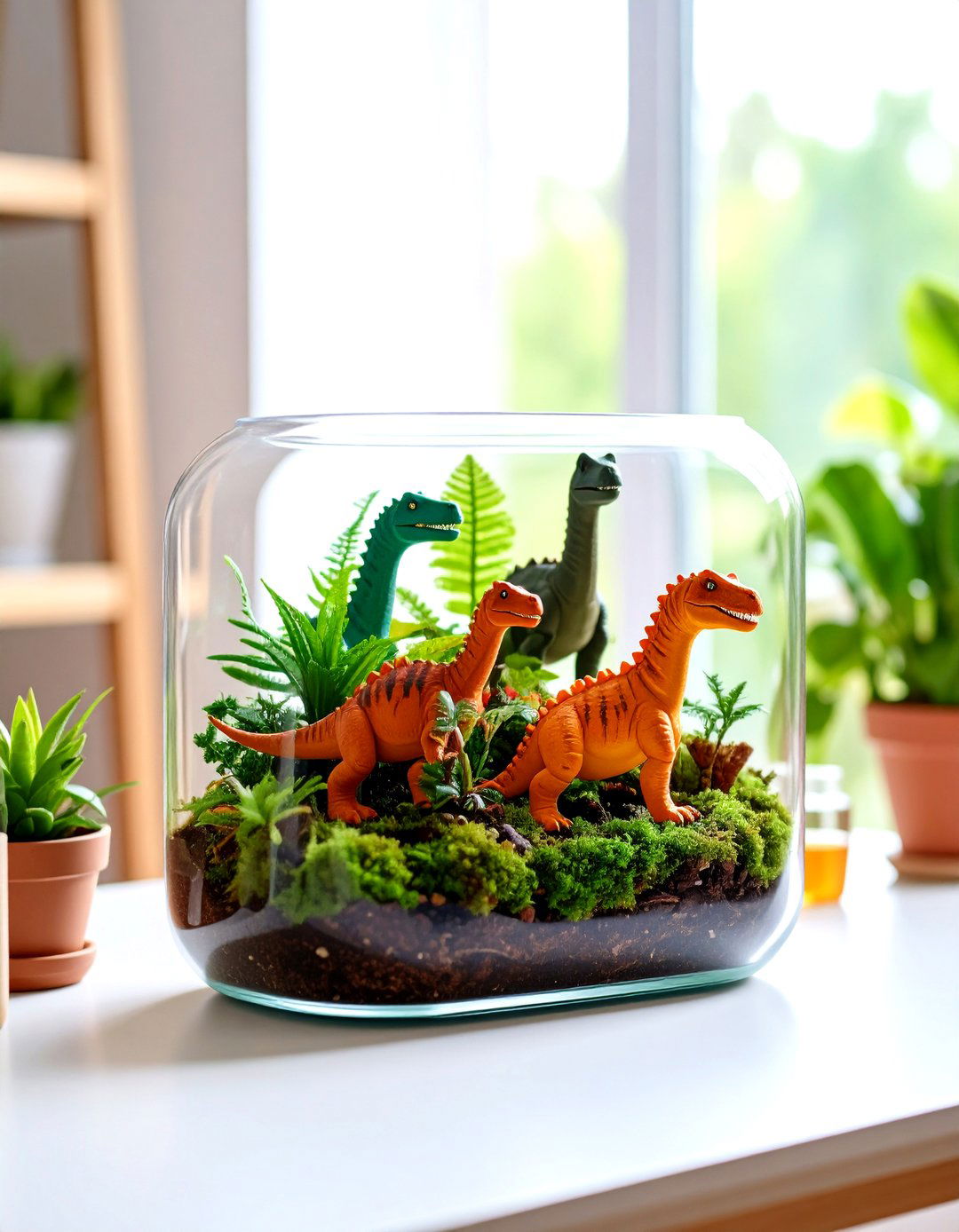 Dinosaur Terrarium Desk for Hands On Ecology - 25 dinosaur-themed kids' room ideas