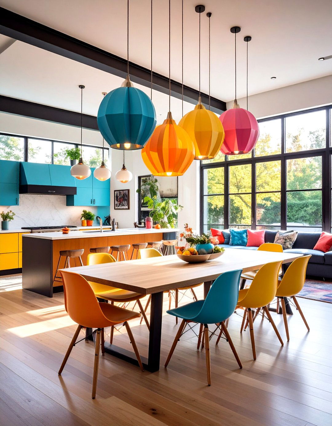 Distinguish Areas with Statement Lighting in an Open Floor Plan - 25 open floor plan ideas