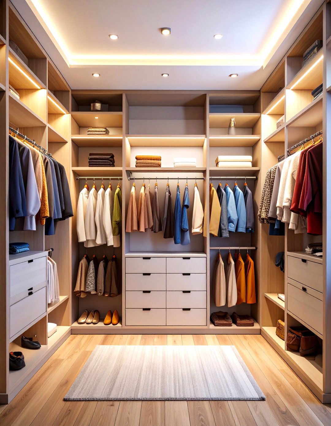Double Rods Power Up Your Open Closet - 25 open closet ideas