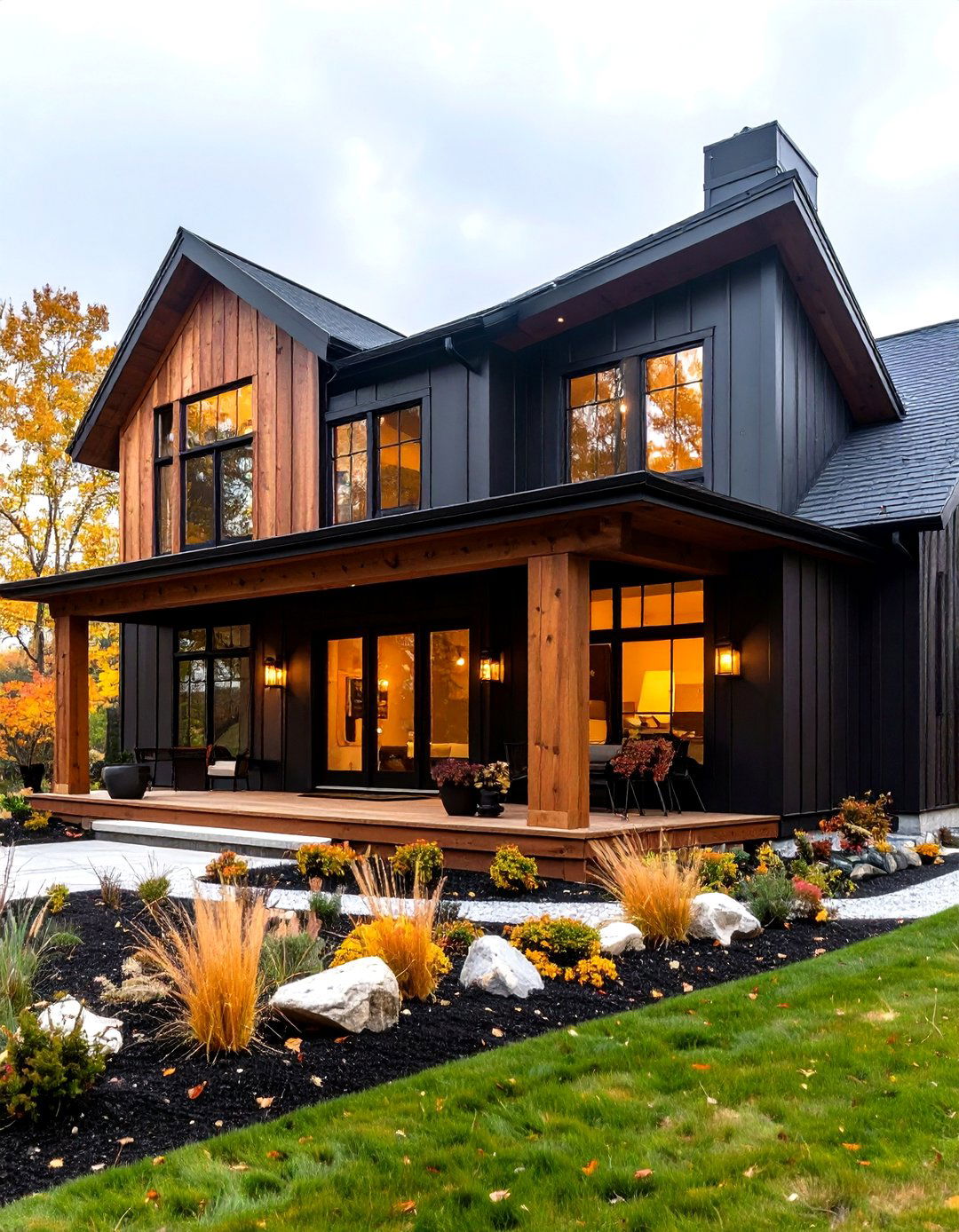 Dragons Breath Moody Brown Black Paint Color - 25 paint colors for a modern black house with cedar accents