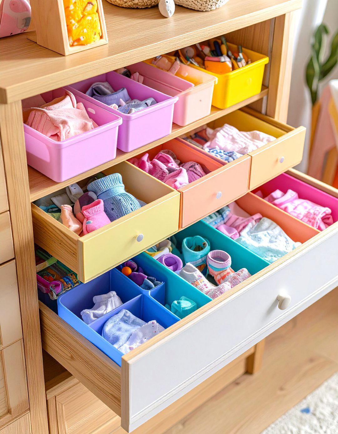 Drawer Dividers for Tiny Clothes - 25 nursery storage ideas