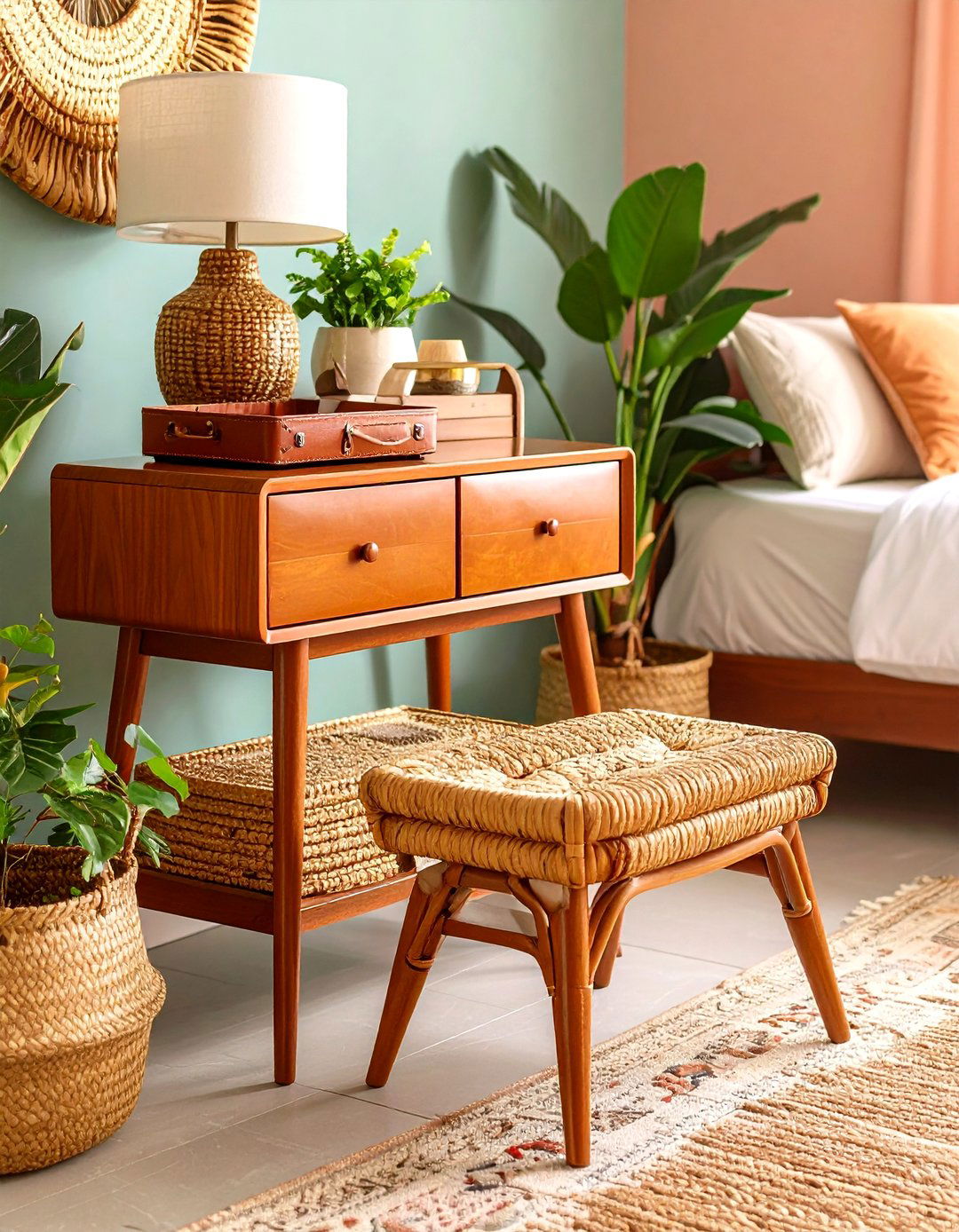 Drawer Less Mid Century Stool Nightstand Keeps Things Breezy - 25 nightstand ideas