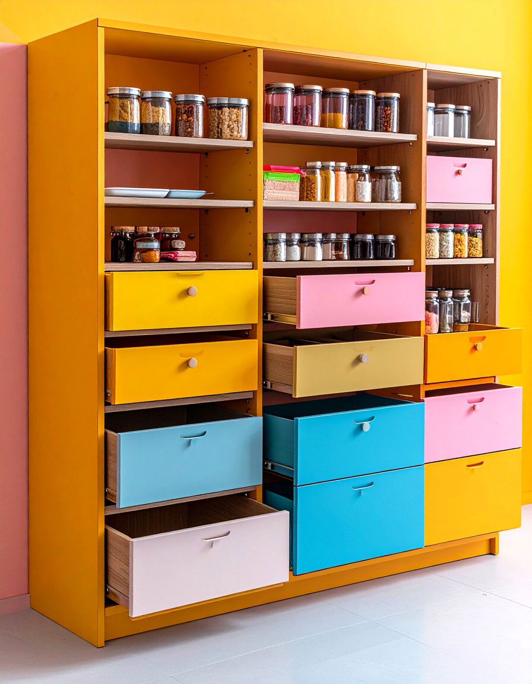 Drawer Shelf Hybrids Offer Multi Level Access - 25 pantry shelving ideas