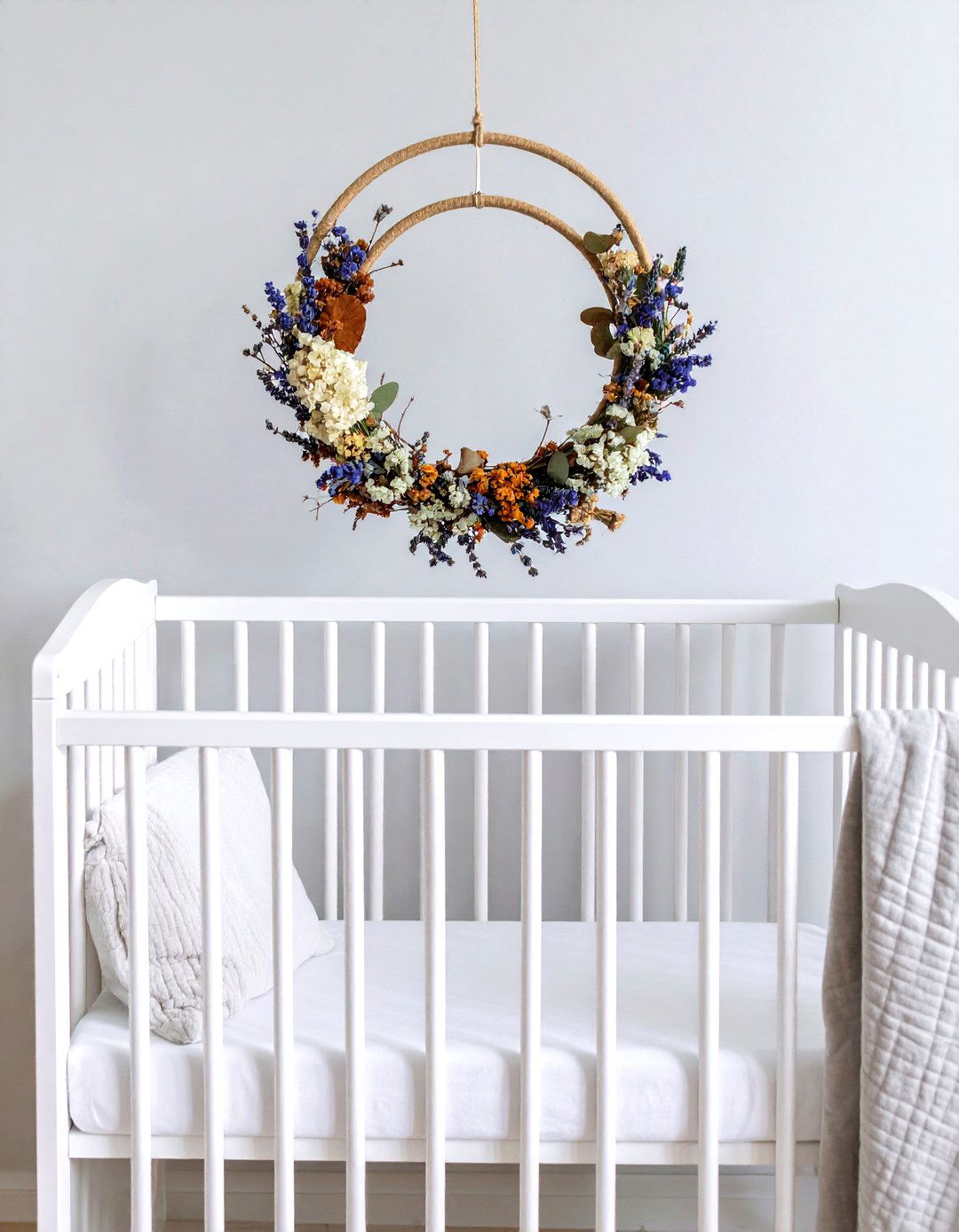 Dried Flower Wreath Nursery Statement - 25 floral nursery ideas