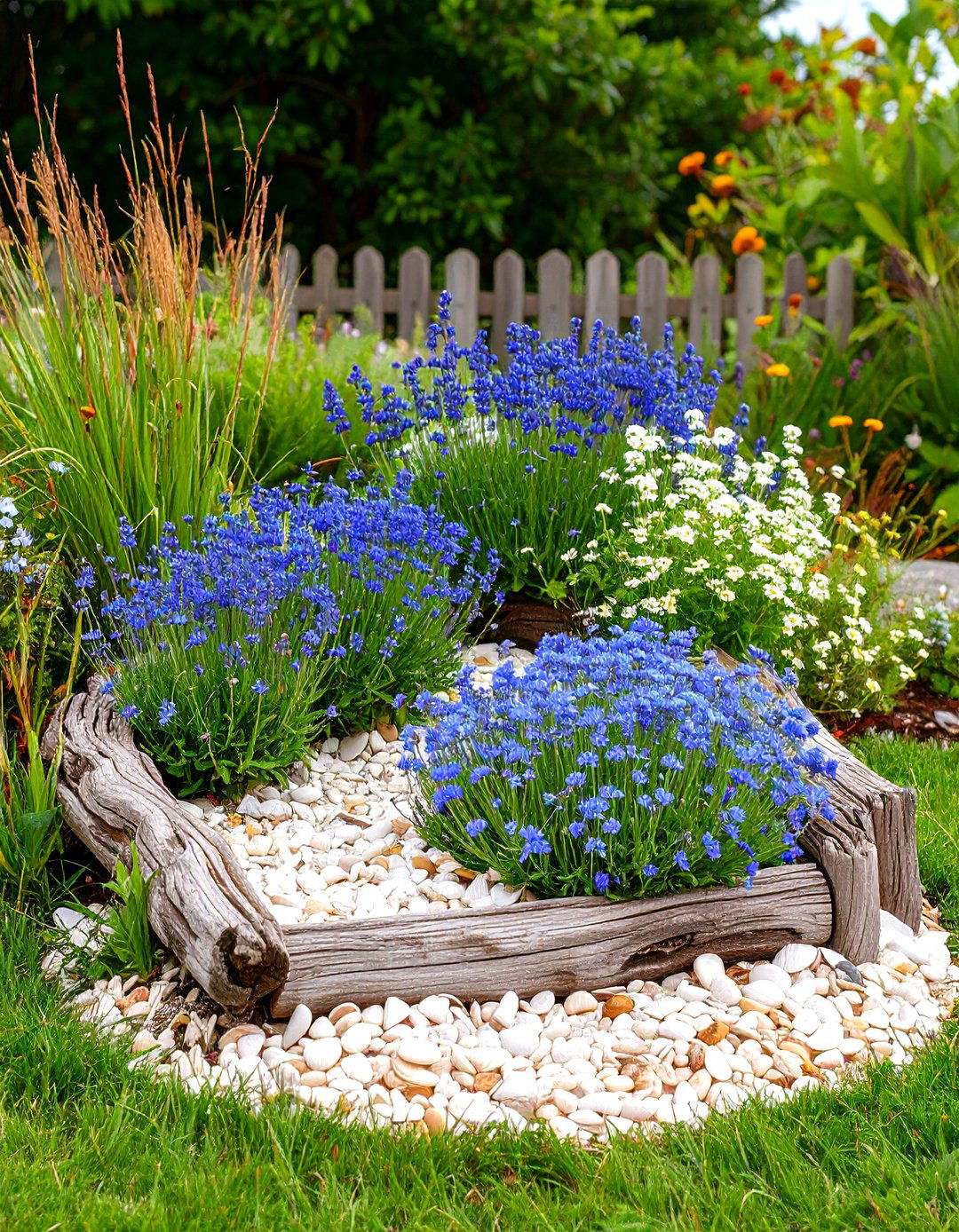 Driftwood Inspired Coastal Wishing Well Garden - 25 outdoor wishing well garden ideas