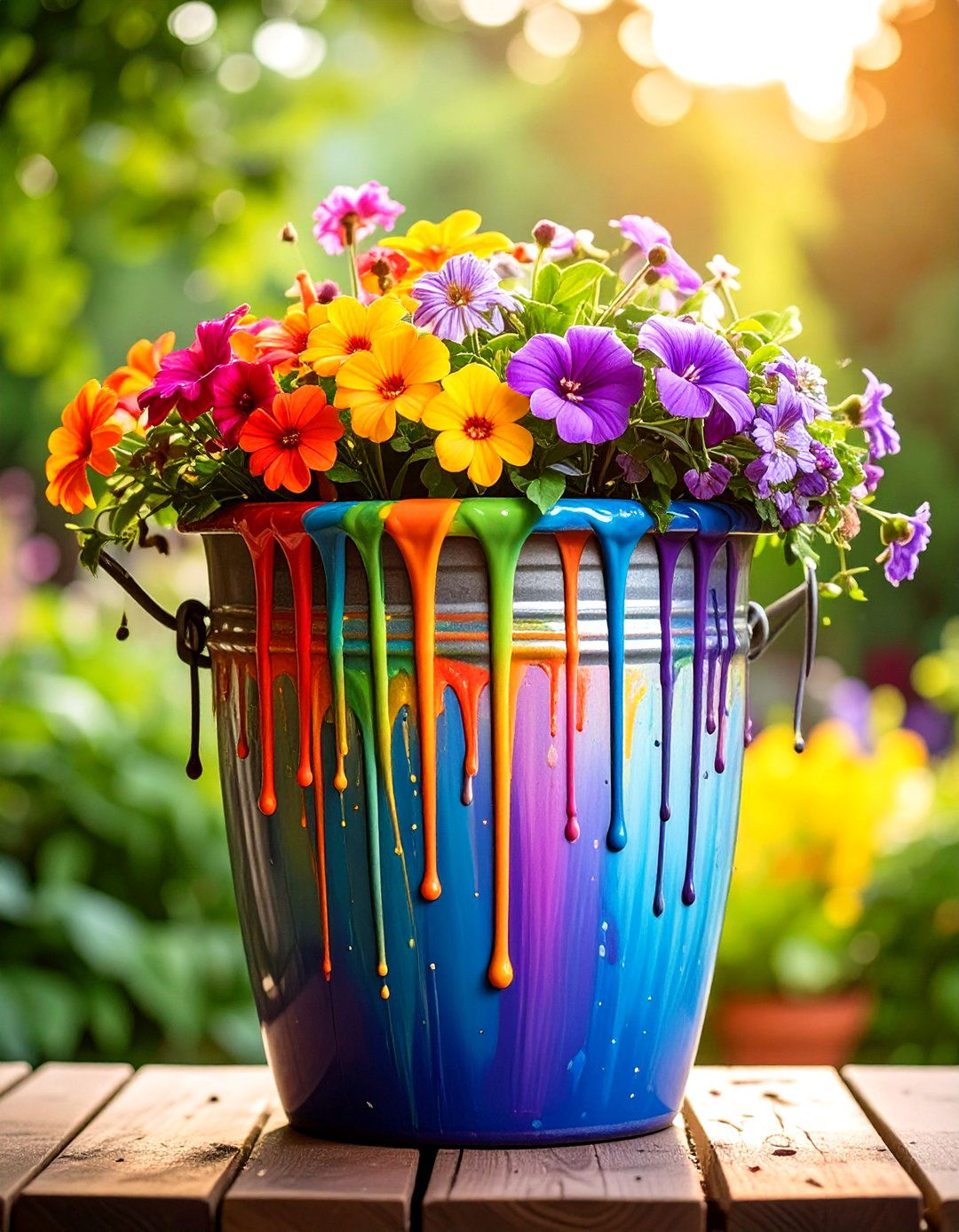 Drip Paint Painted Pot - 25 painted pot ideas