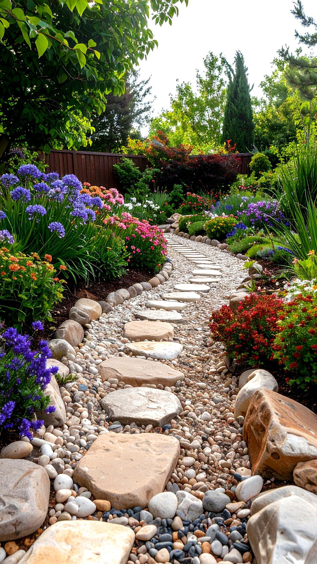 Dry Riverbed Swale to Capture Flash Rains - 25 greek garden ideas