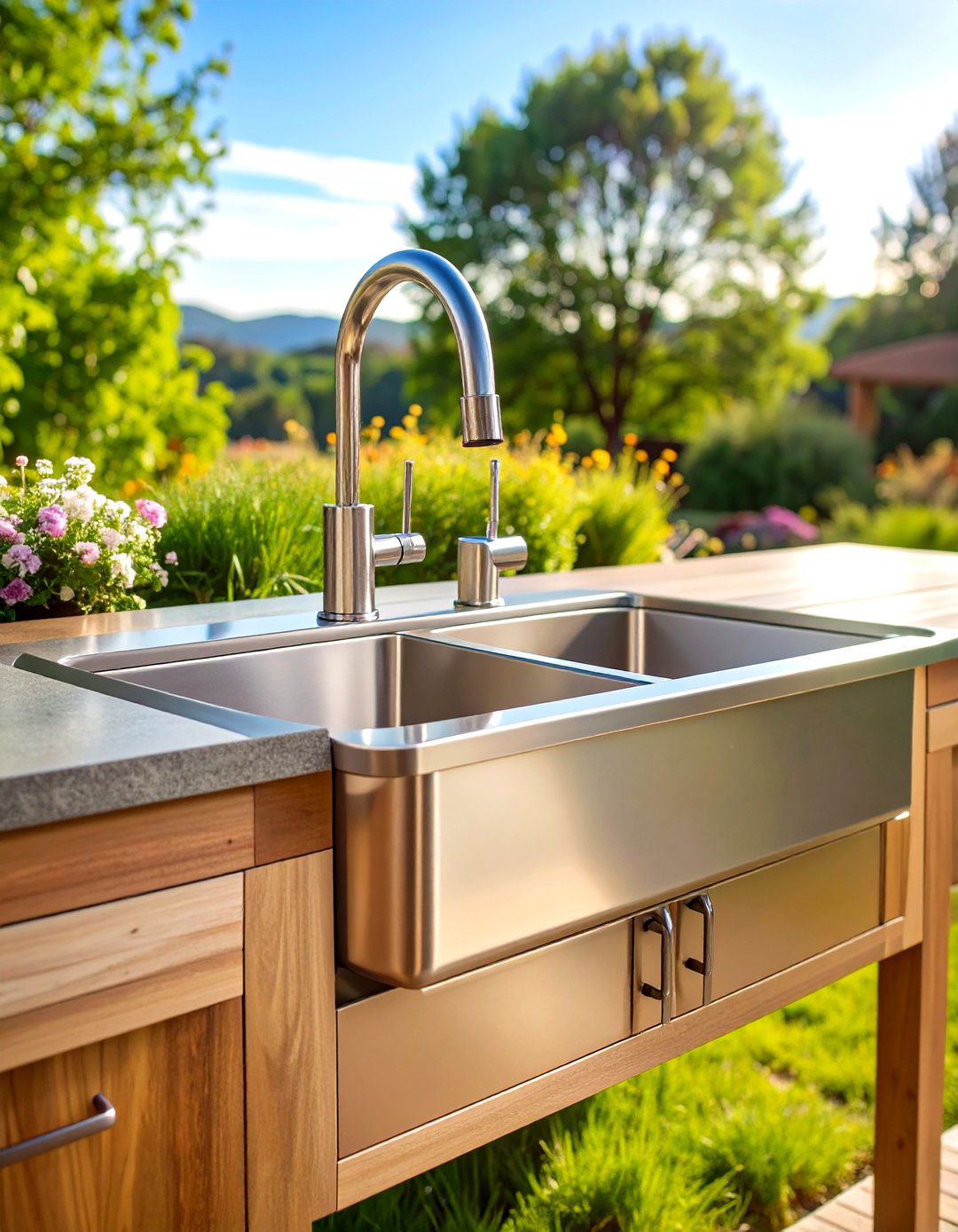 Dual Basin Outdoor Utility Sink - 25 outdoor sink ideas