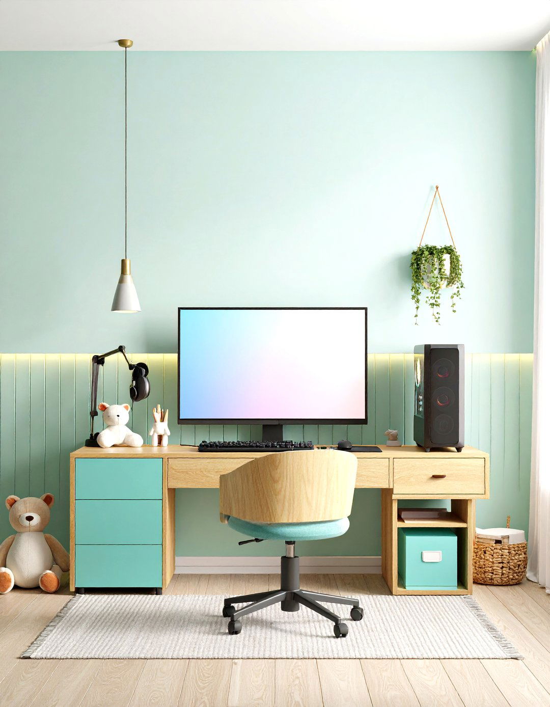 Dual Monitor Desk Layout for Seamless Gamer Girl Room Multitasking - 25 gamer girl room ideas