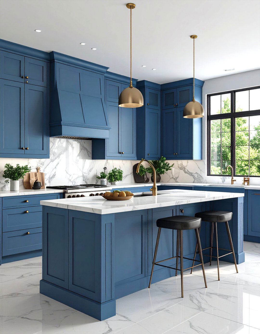 Dusty Blue Cabinets - 25 painting kitchen cabinet ideas