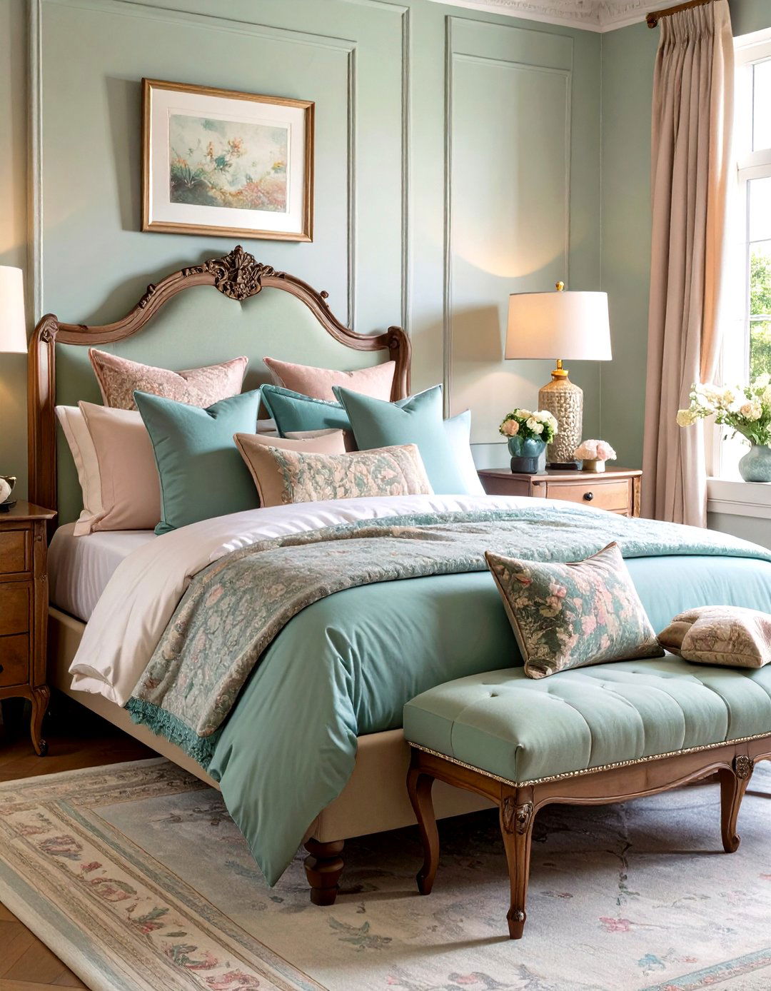 Dusty Pastel Accents - 25 parisian themed bedroom ideas