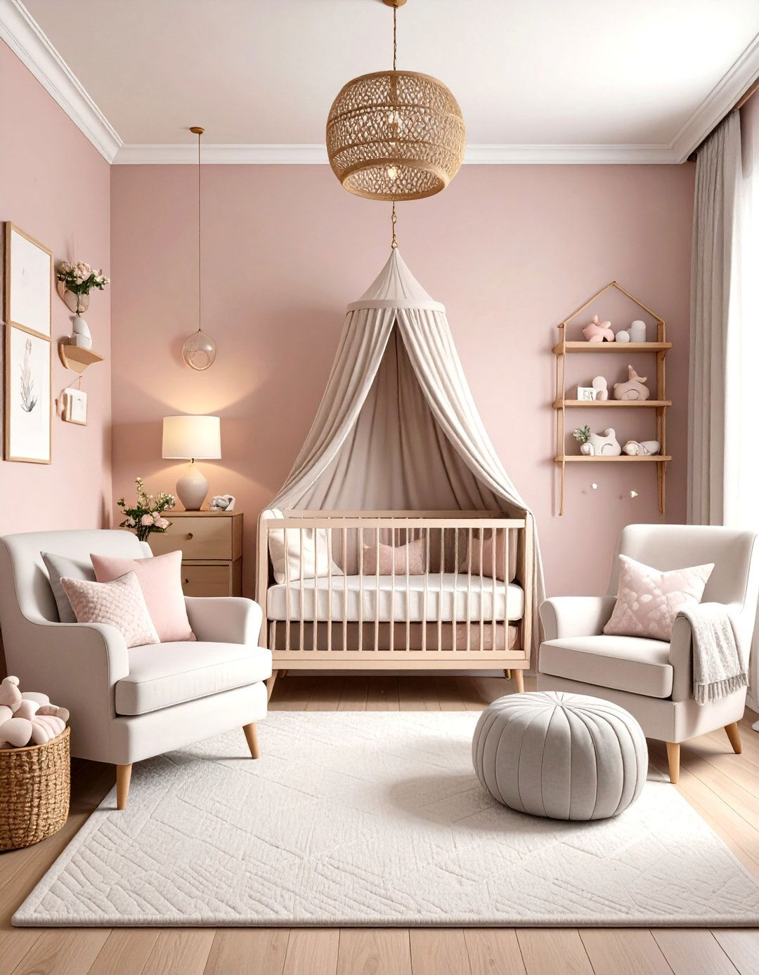 Dusty Rose Blush Nursery Color - 25 nursery color ideas
