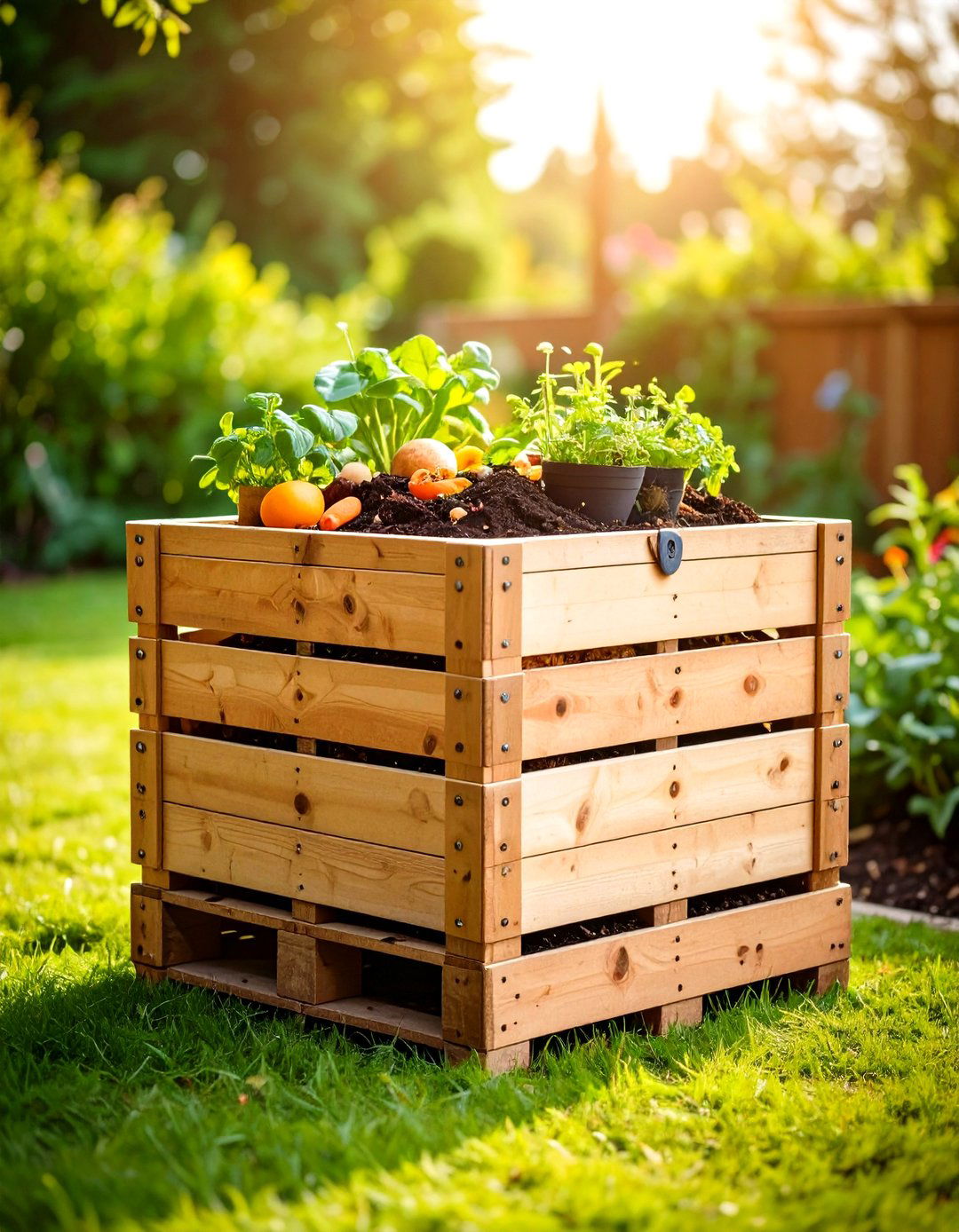 Earth Friendly Pallet Compost Bin - 25 pallet furniture ideas