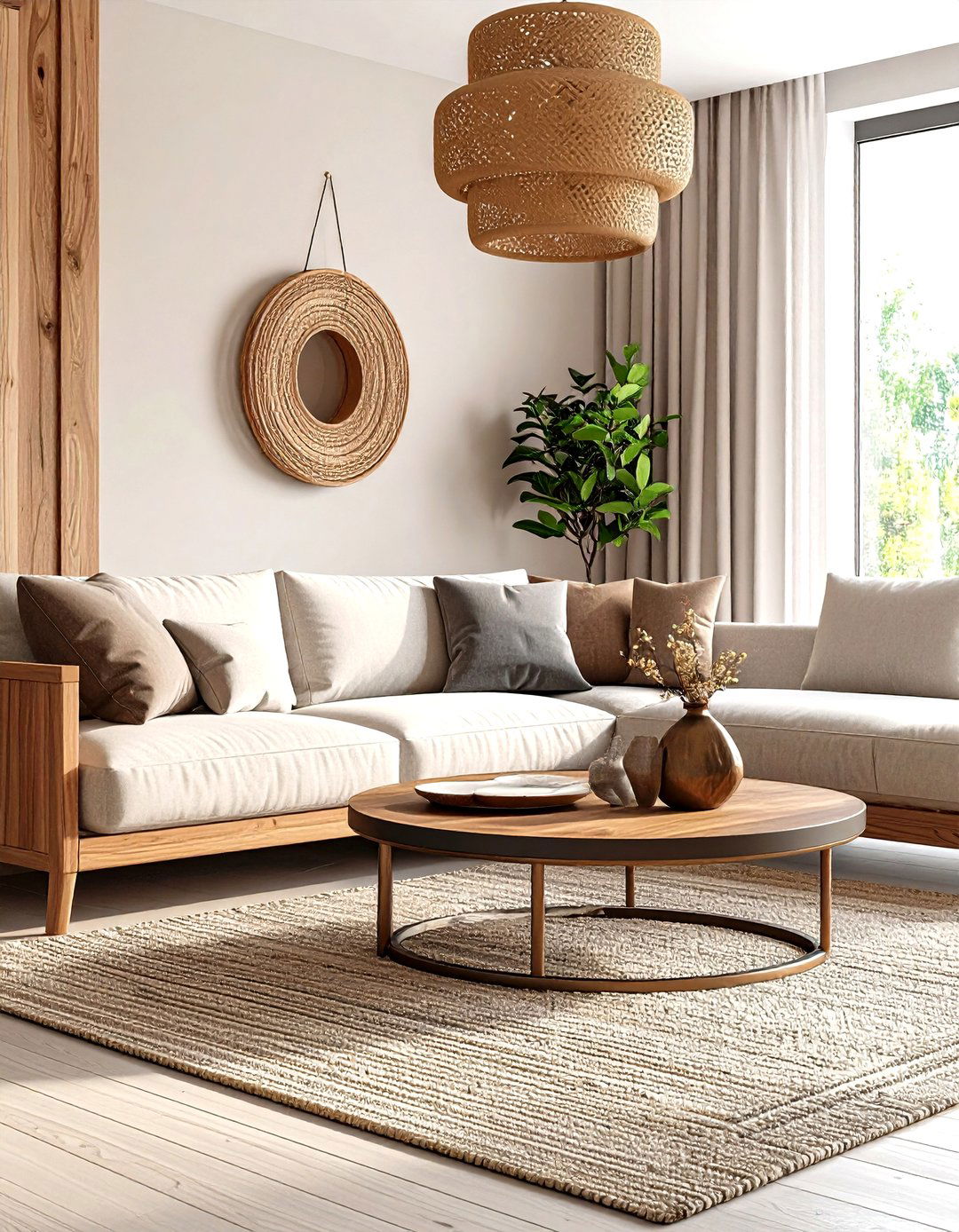 Earth Toned Metal Accents Temper the Palette - 25 organic modern living room design ideas