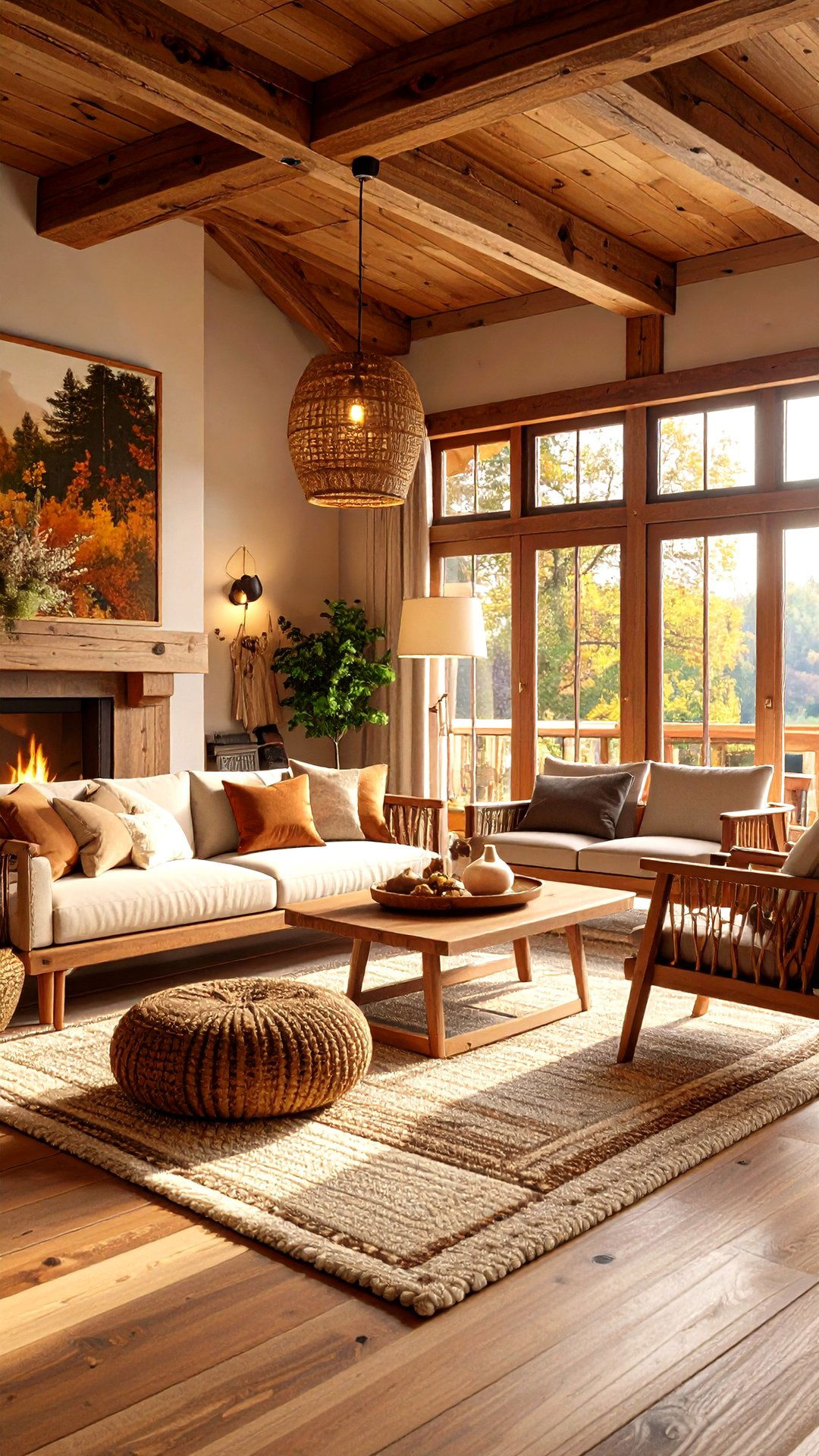 Earthy Color Palette Grounds the Cabin Interior - 25 cabin decor ideas