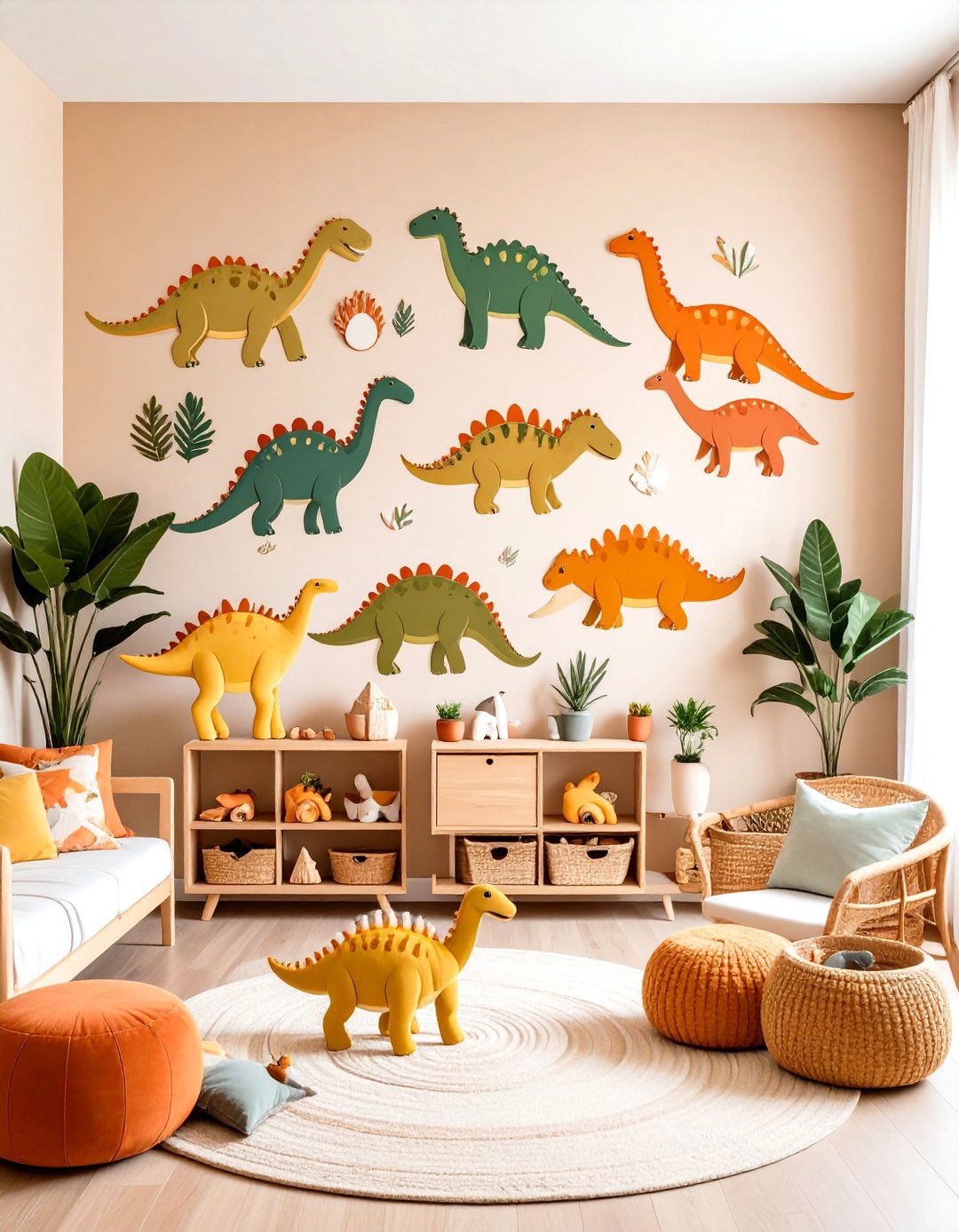 Earthy Dino Color Palette for a Grown With You Look - 25 dinosaur-themed kids' room ideas