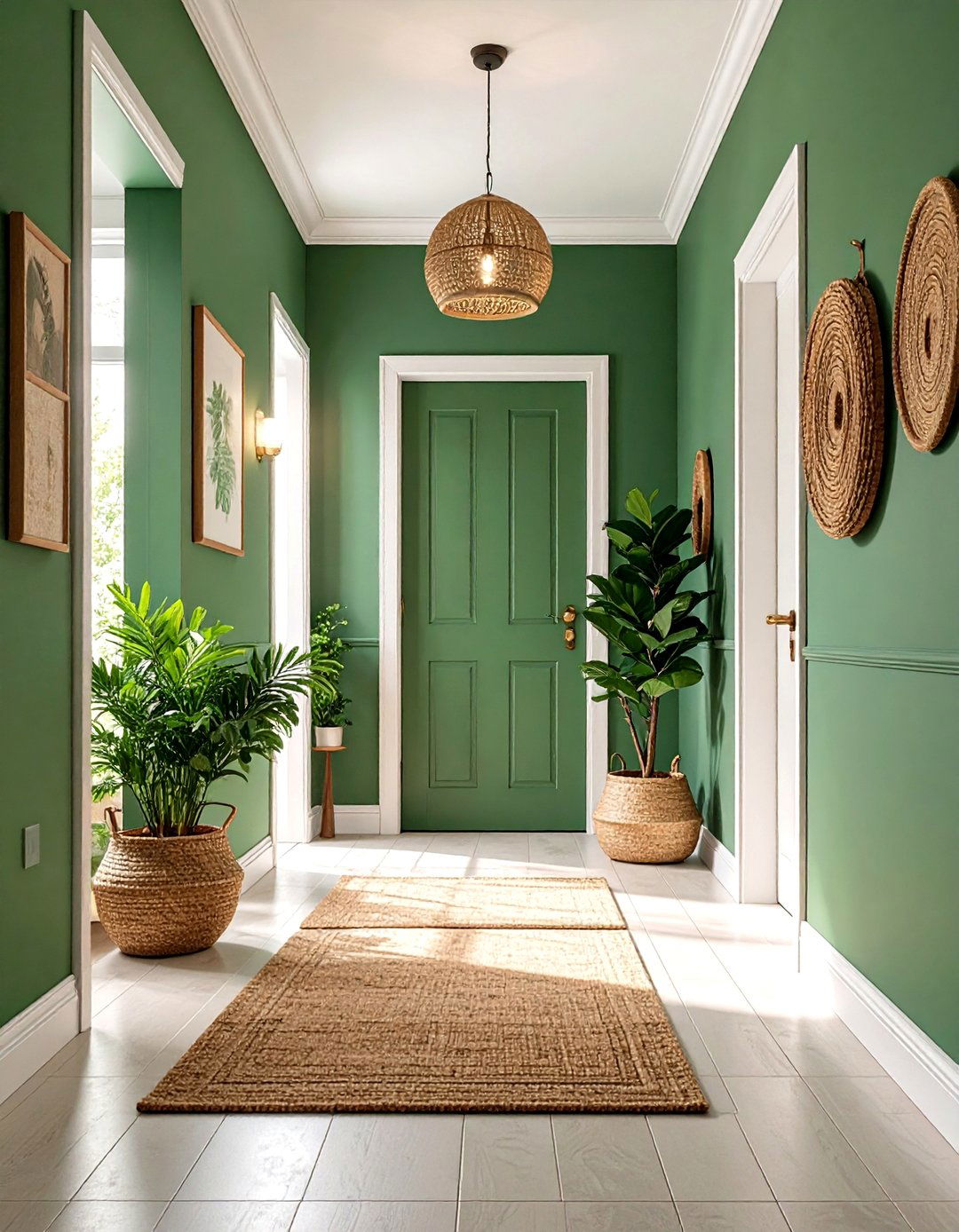 Eco Conscious Green Hallway with Low VOC Paint - 25 green hallway ideas