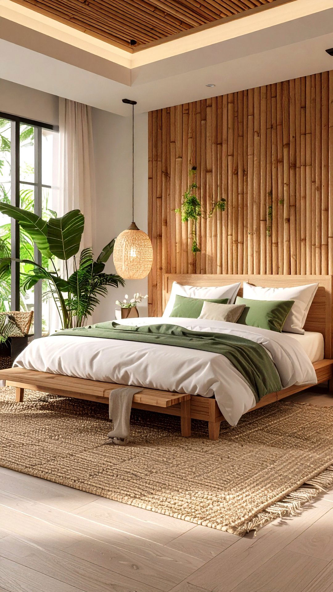 Eco Friendly Bamboo Slats Stained Black - 25 black accent wall bedroom ideas