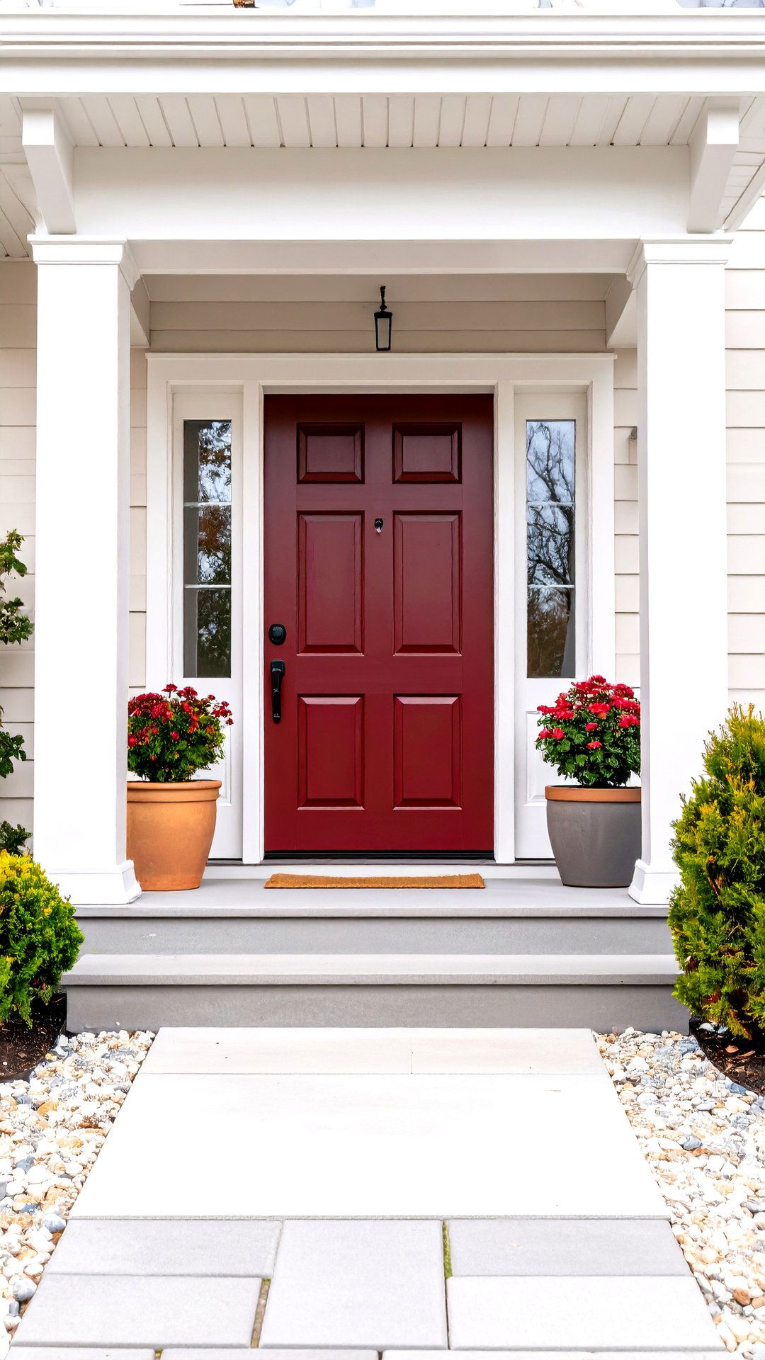 Eco Friendly Low VOC Burgundy Door - 25 burgundy front door ideas
