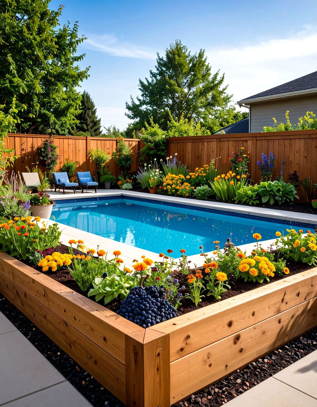 Edible Border Planting Around an Above Ground Pool - 25 above ground pool landscaping ideas
