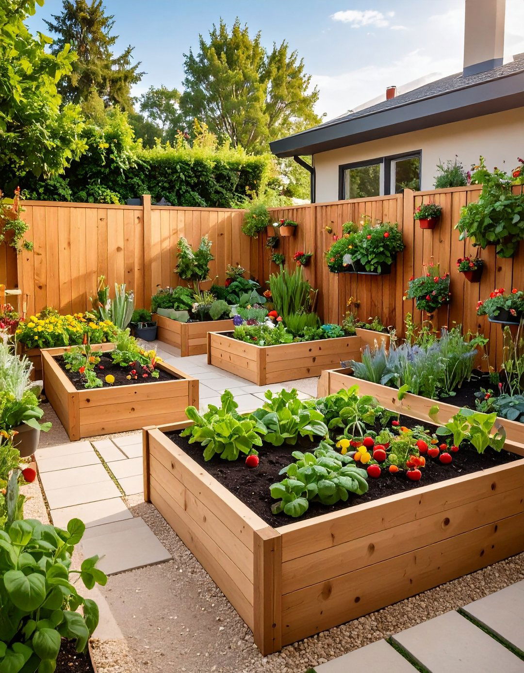 Edible Courtyard with Raised Beds - 25 courtyard ideas