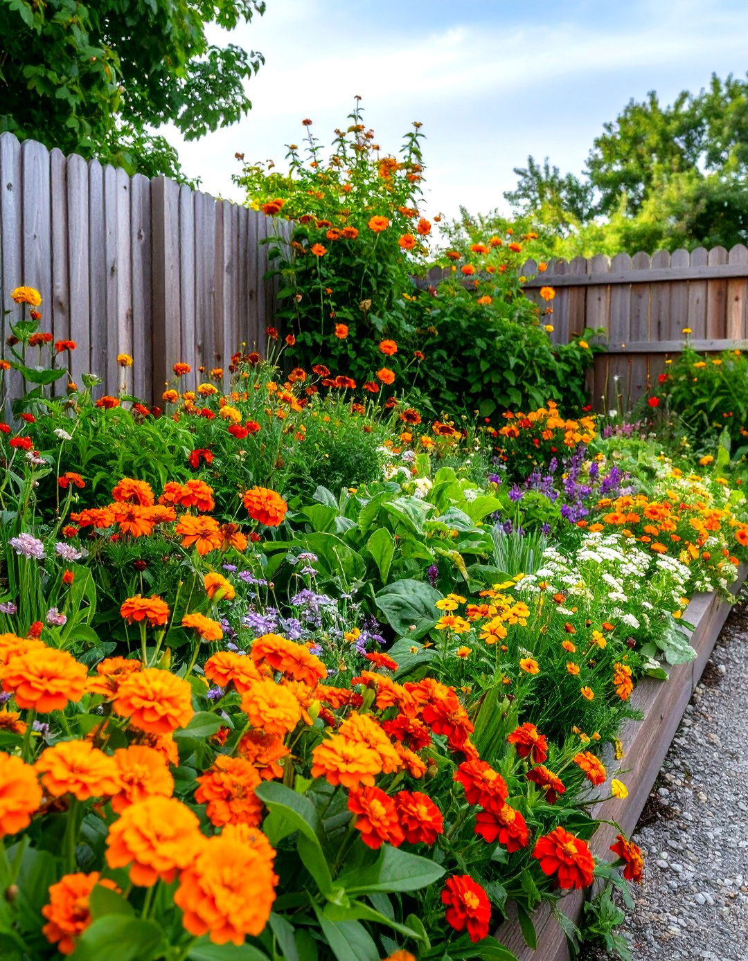 Edible Flower Bed with Herbs and Blossoms - 25 flower bed ideas