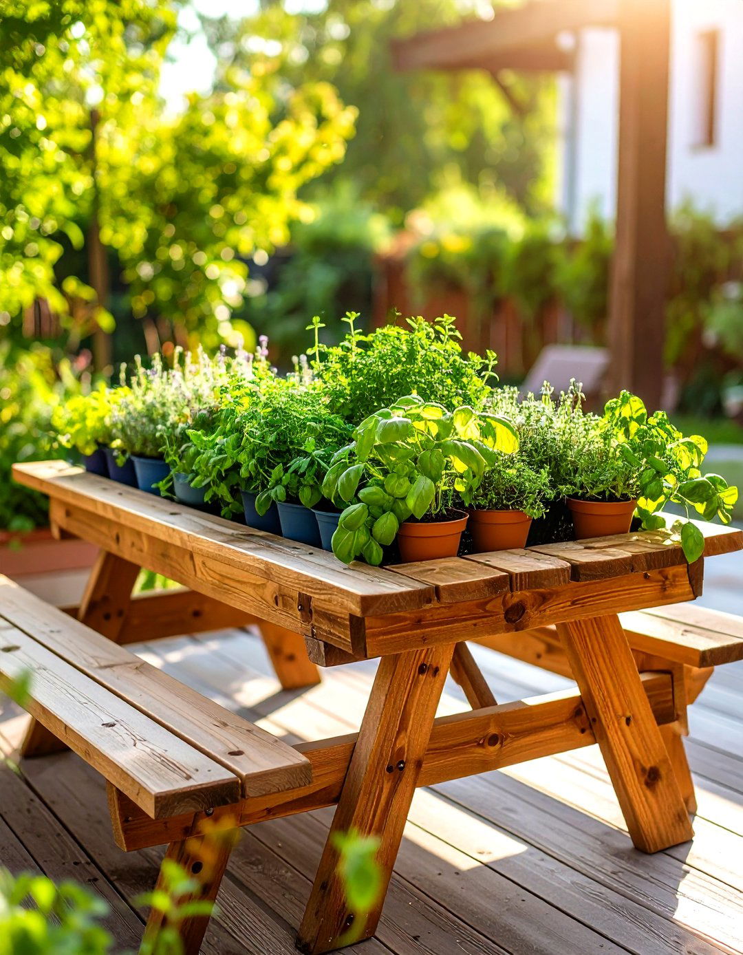 Edible Herb Table Outdoor Living Space - 25 outdoor living space ideas