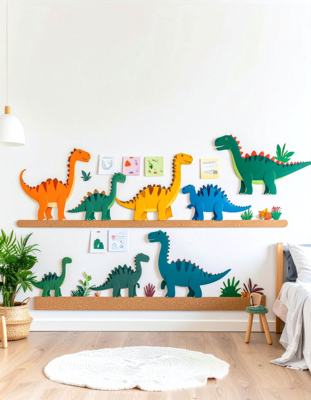 Educational Dino Timeline Wall Strip - 25 dinosaur-themed kids' room ideas