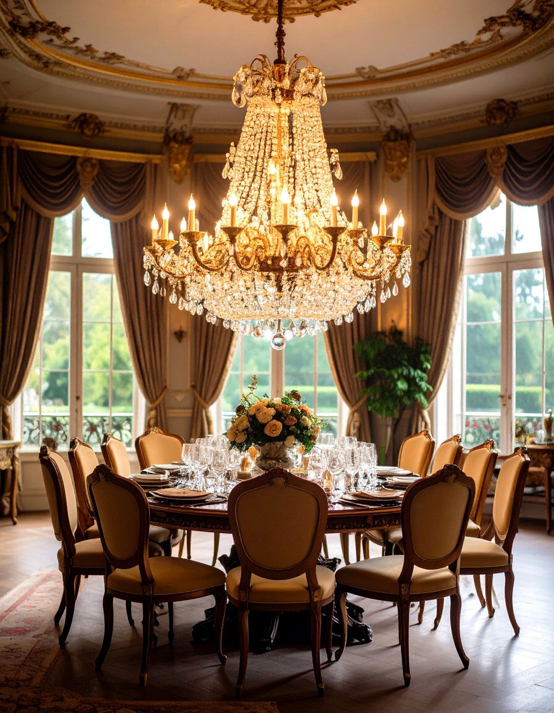 Elaborate Chandeliers Illuminate the Parisian Dining Room - 25 parisian dining room ideas