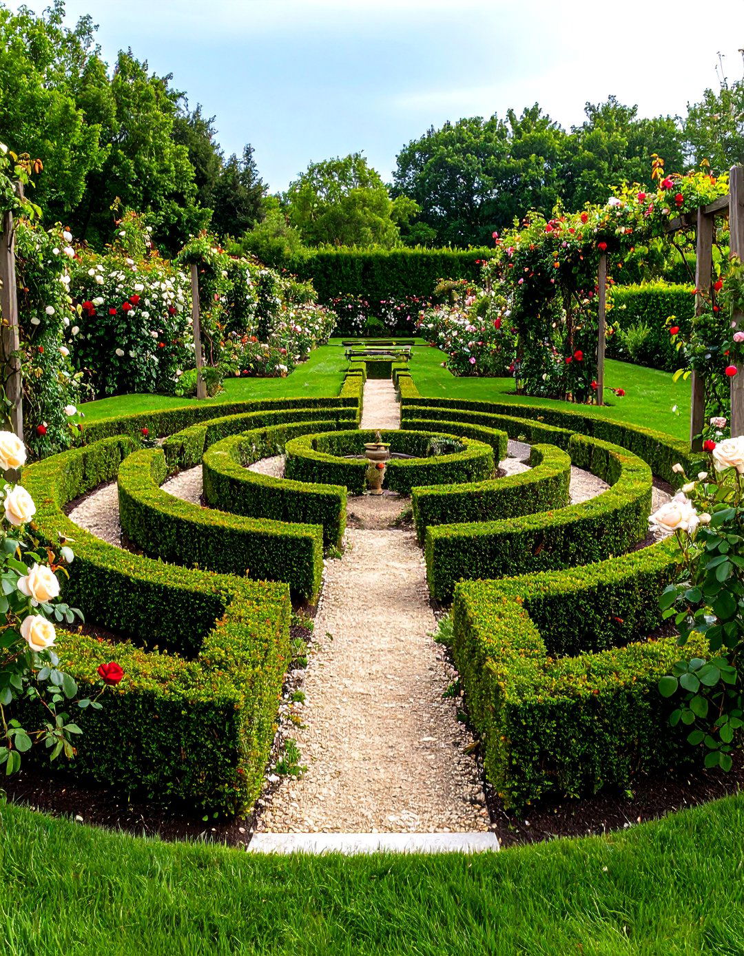 English Garden Rose Labyrinth Walk - 25 english garden ideas