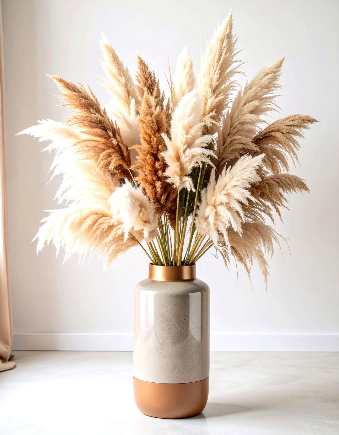 Entry Console Statement Vase of Pampas Grass - 25 pampas grass decor ideas