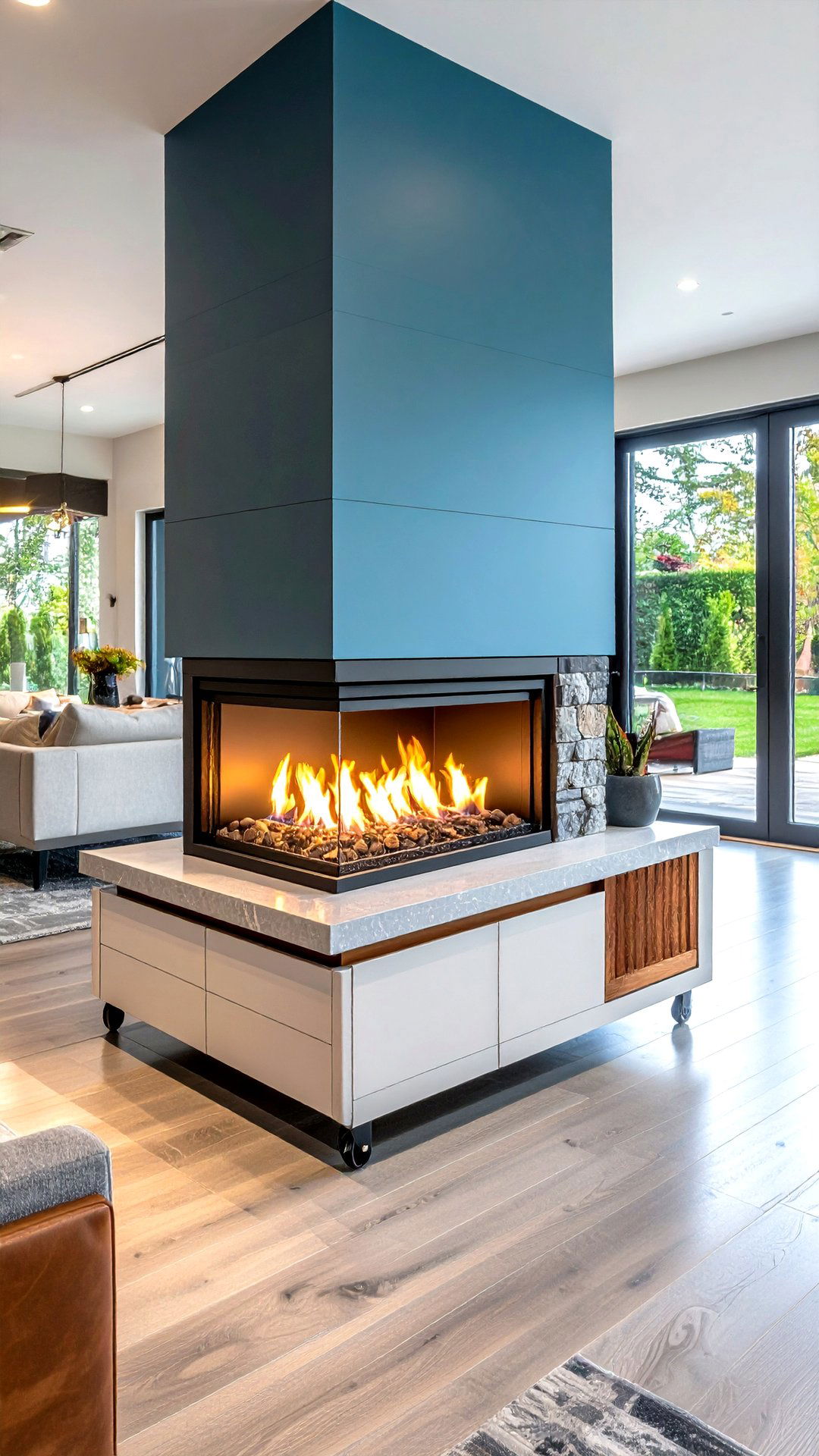 Ethanol Fueled Ventless Sided Fireplace - 25 3 sided fireplace ideas