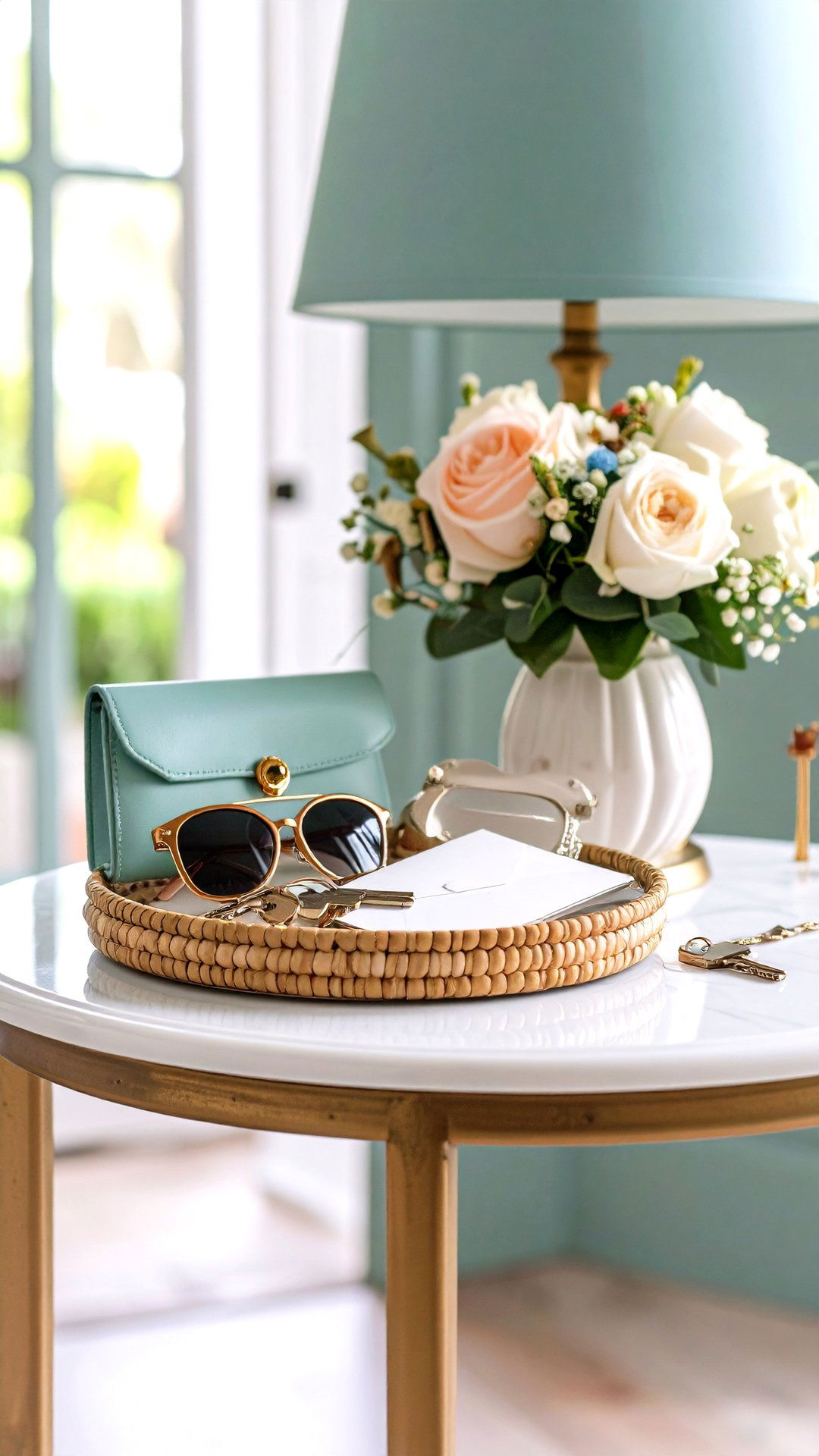 Everyday Catchall Tray on the Console Table - 25 console table decor ideas