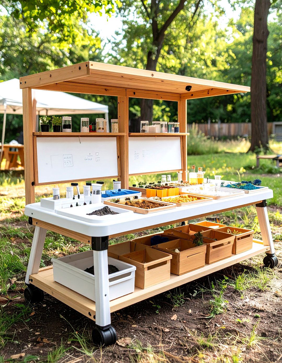 Exploration Tuff Tray Science Lab - 25 eyfs outdoor area ideas