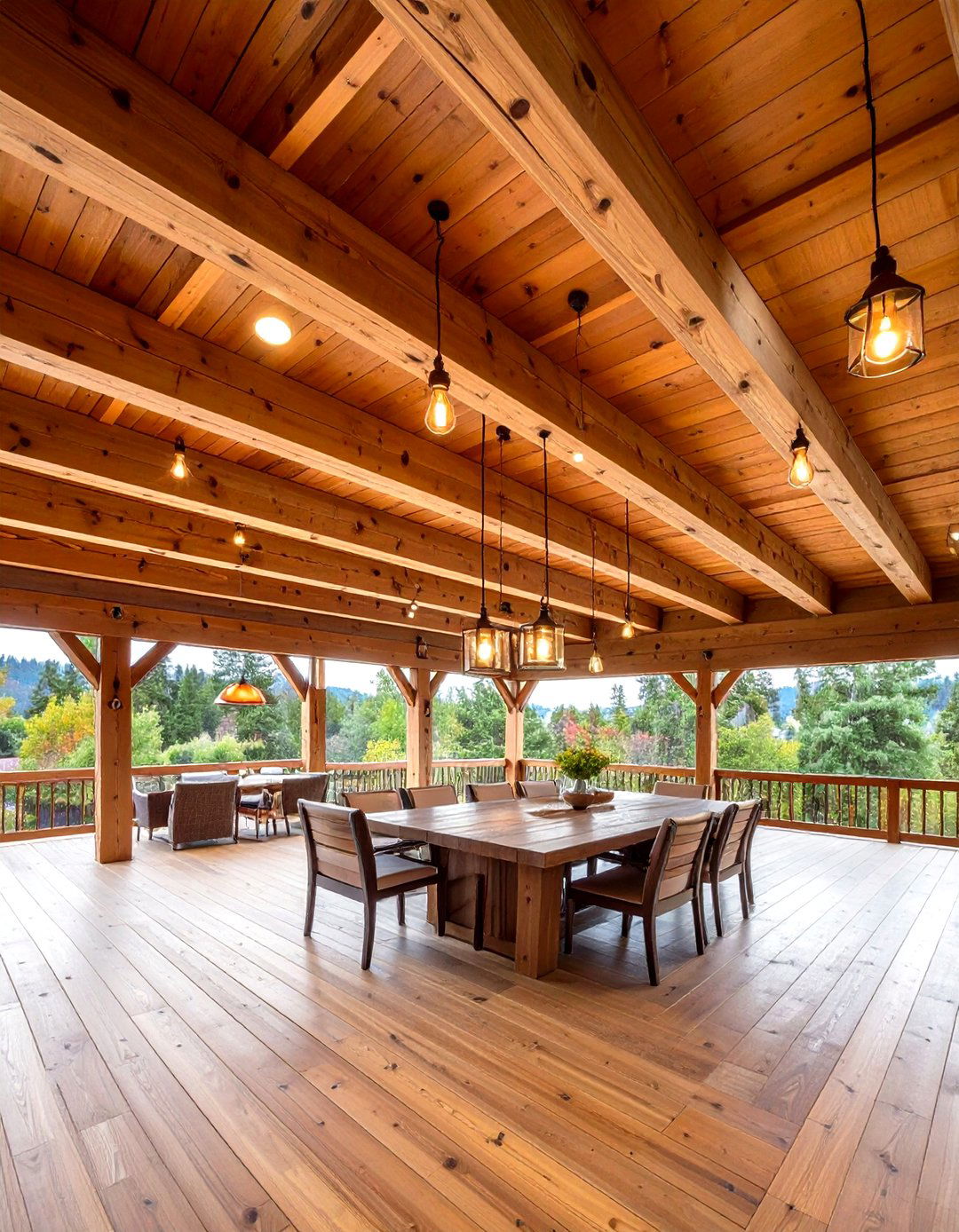 Exposed Beam Rustic Patio Ceiling - 25 patio ceiling ideas