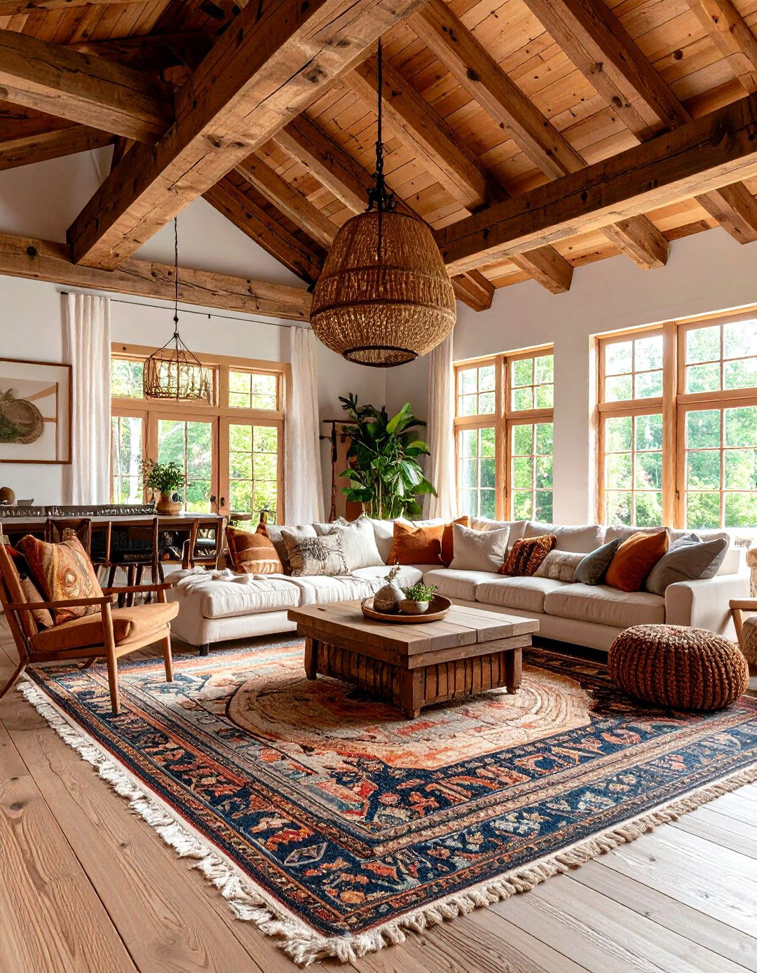 Exposed Beam Vaulted Ceiling For Rustic Flair - 25 open concept vaulted ceiling living room ideas