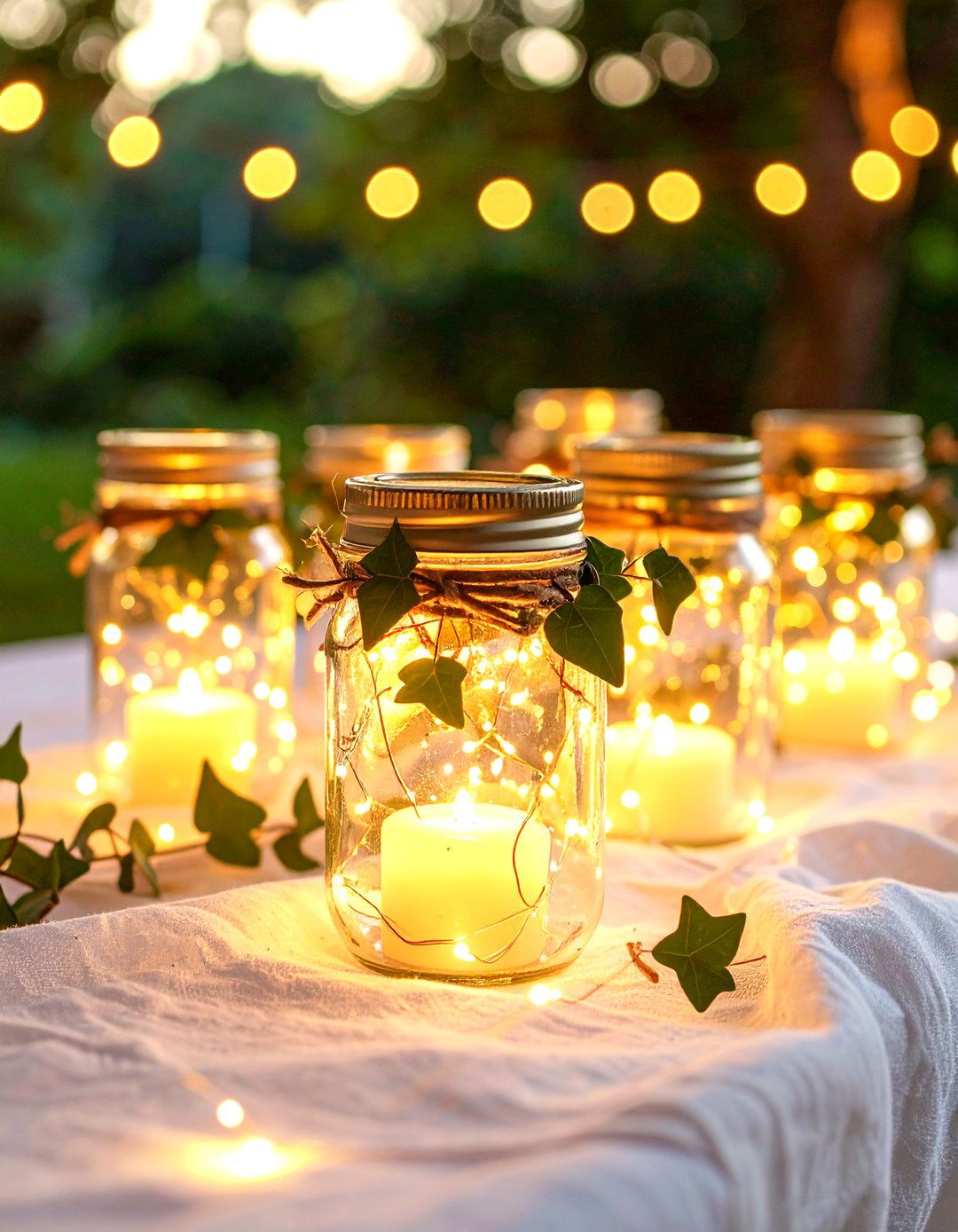 Fairy Light Lantern Jar - 25 mason jar wedding centerpieces